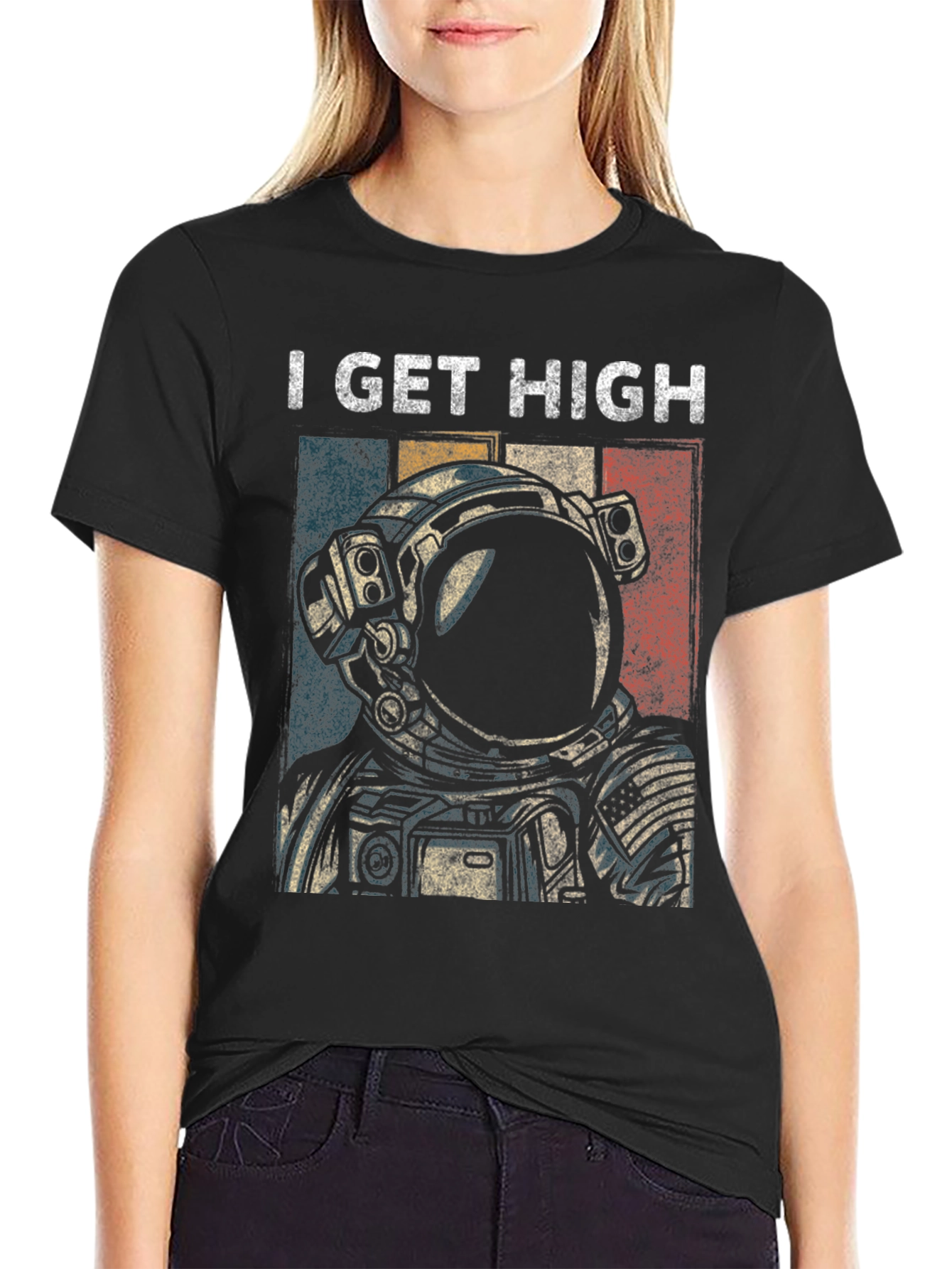 I Get High Astronaut Graphic T-Shirt
