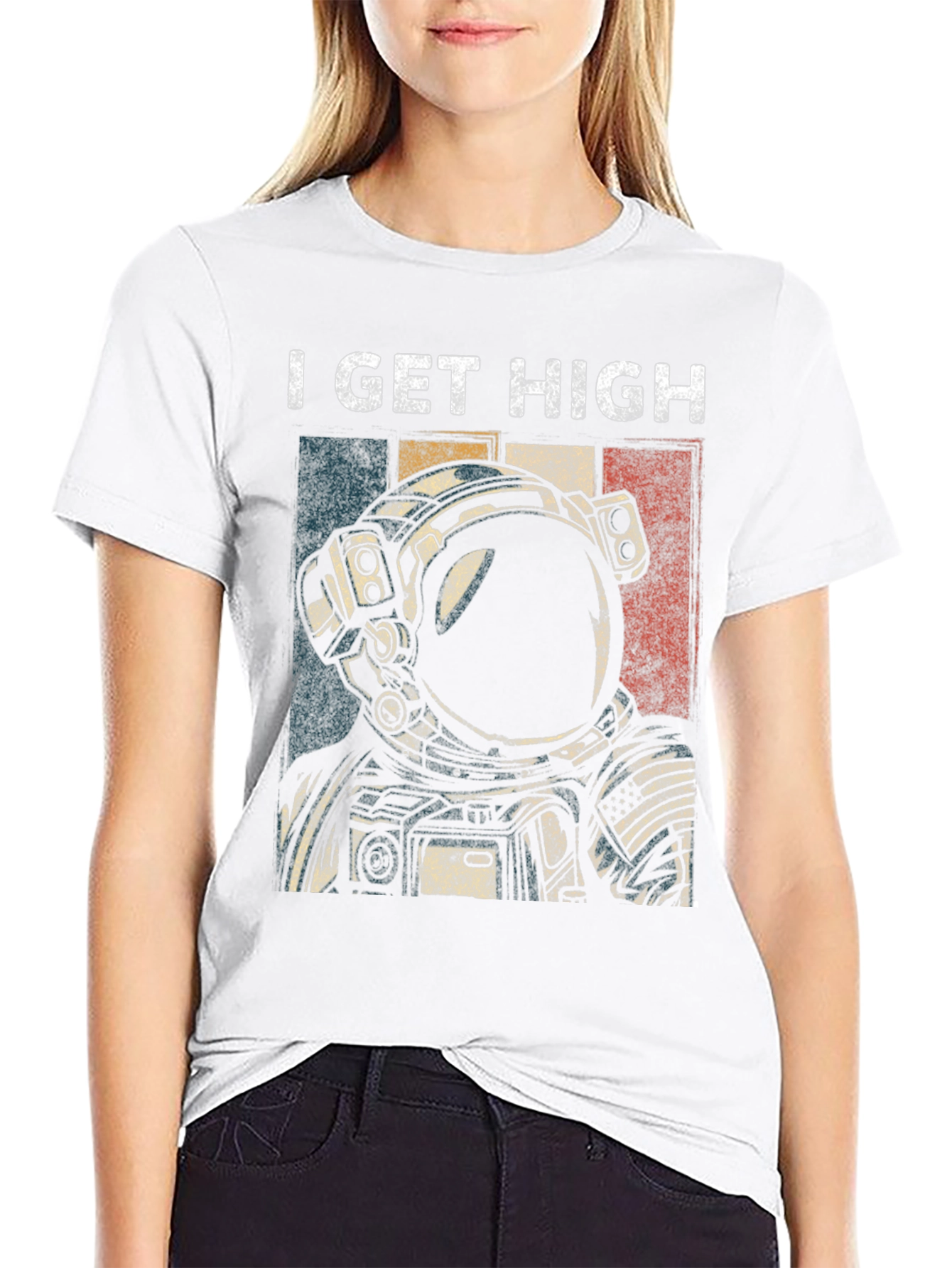 I Get High Astronaut Graphic T-Shirt