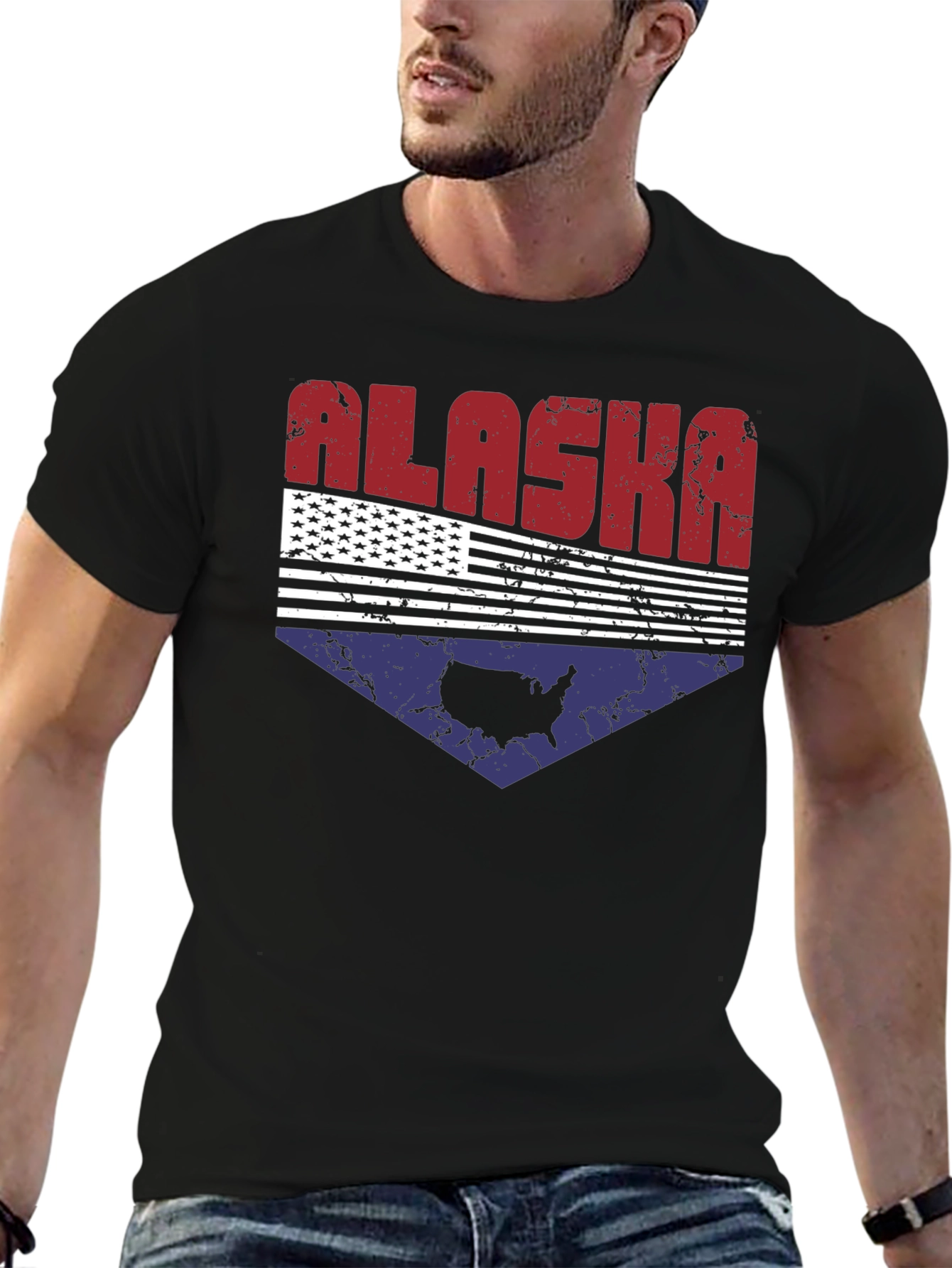 Alaska Patriotic Graphic T-Shirt