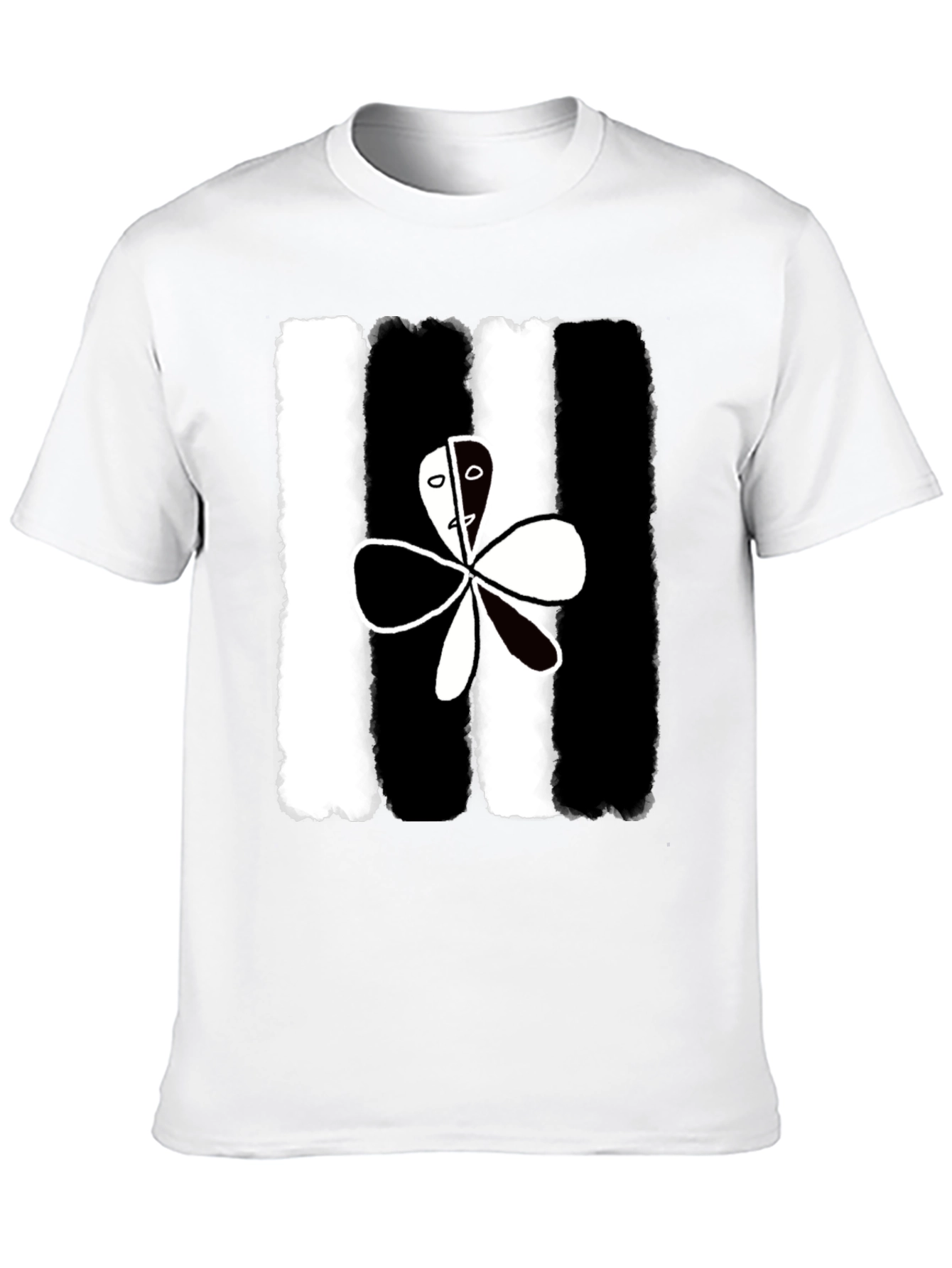 Abstract Yin Yang Flower Graphic Tee