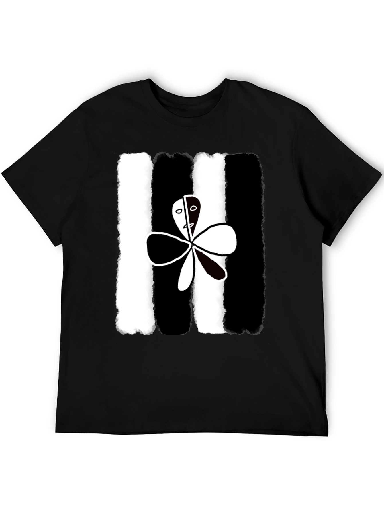 Abstract Yin Yang Flower Graphic Tee