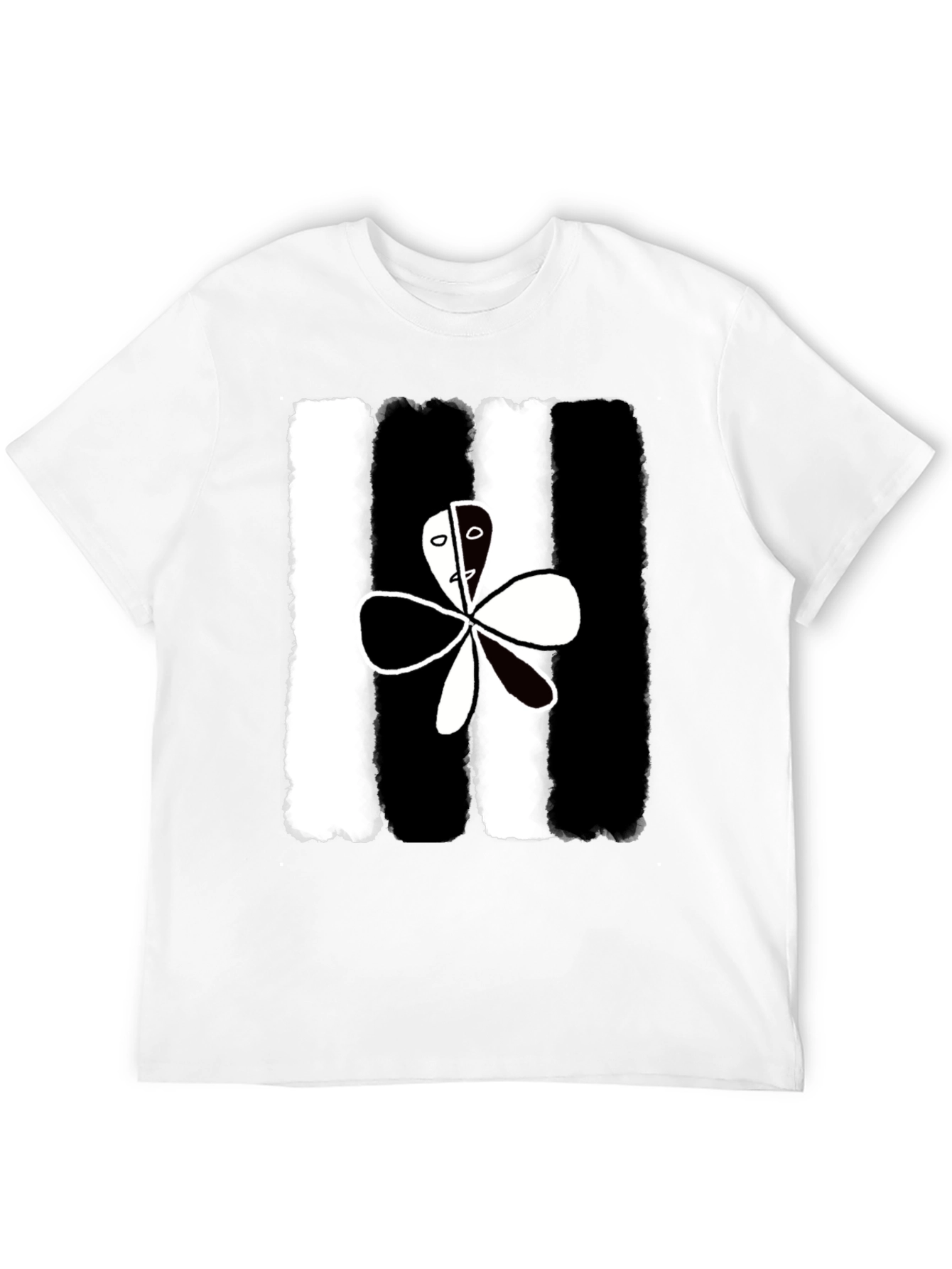 Abstract Yin Yang Flower Graphic Tee