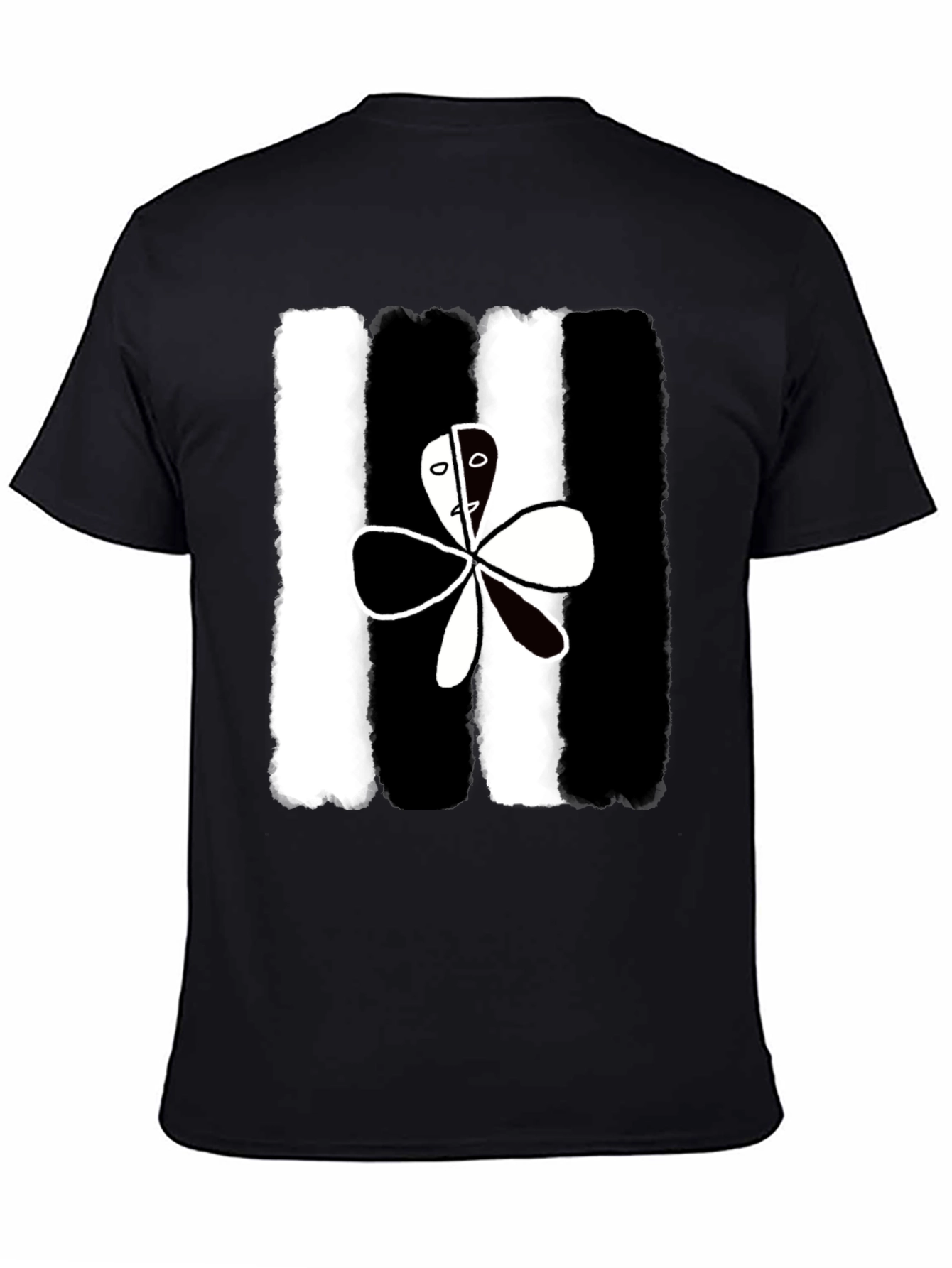 Abstract Yin Yang Flower Graphic Tee