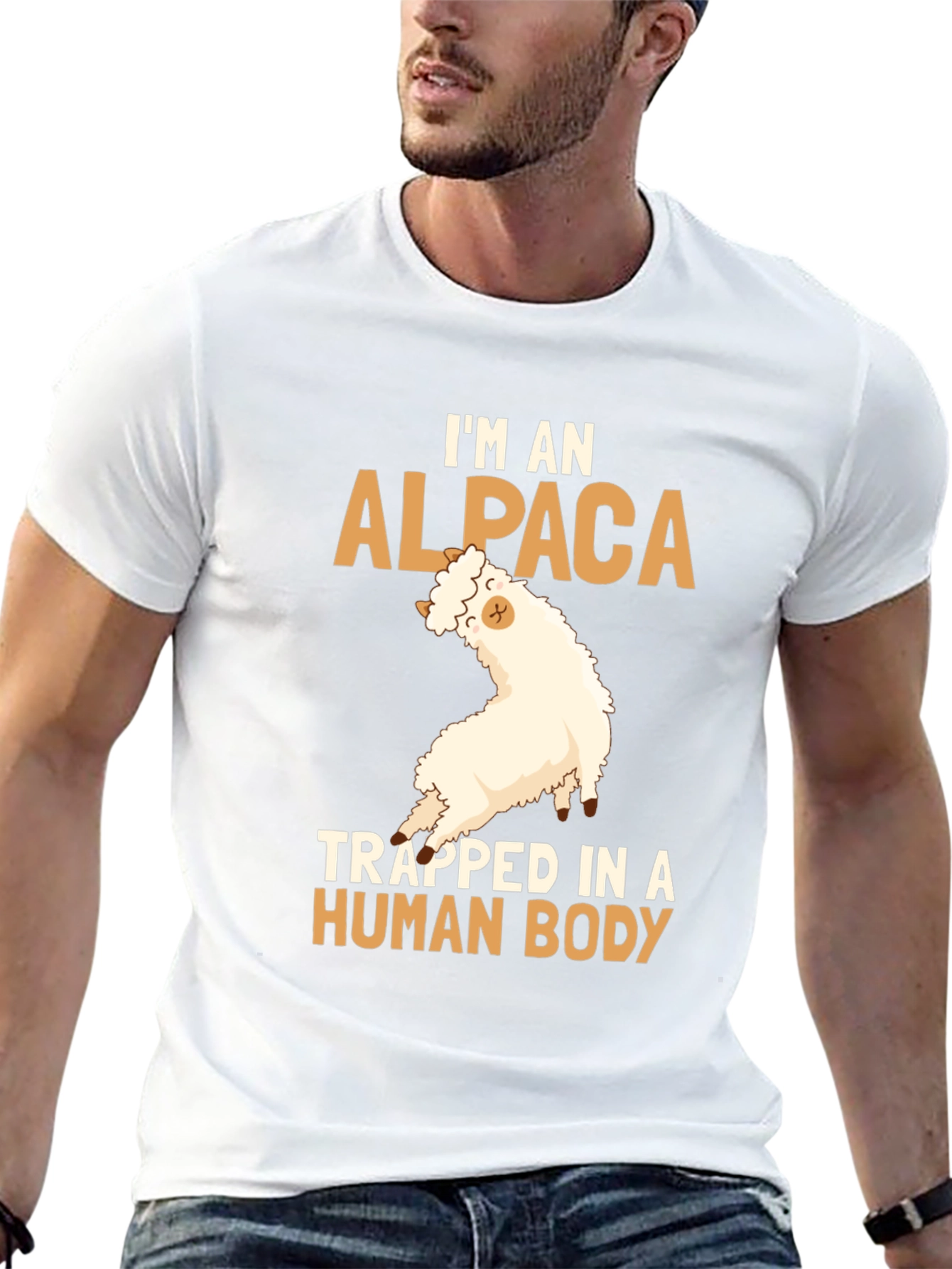 Alpaca in Human Body Funny T-Shirt