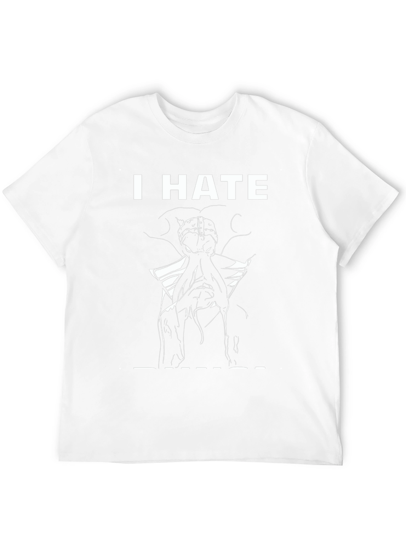 I HATE Brain Octopus Tee - Black Graphic T-Shirt