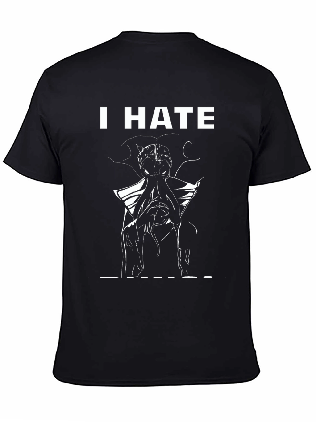 I HATE Brain Octopus Tee - Black Graphic T-Shirt