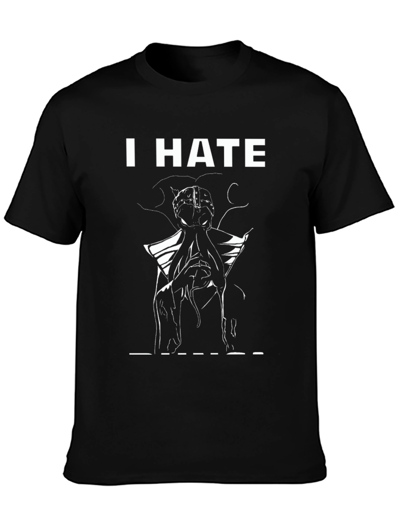 I HATE Brain Octopus Tee - Black Graphic T-Shirt