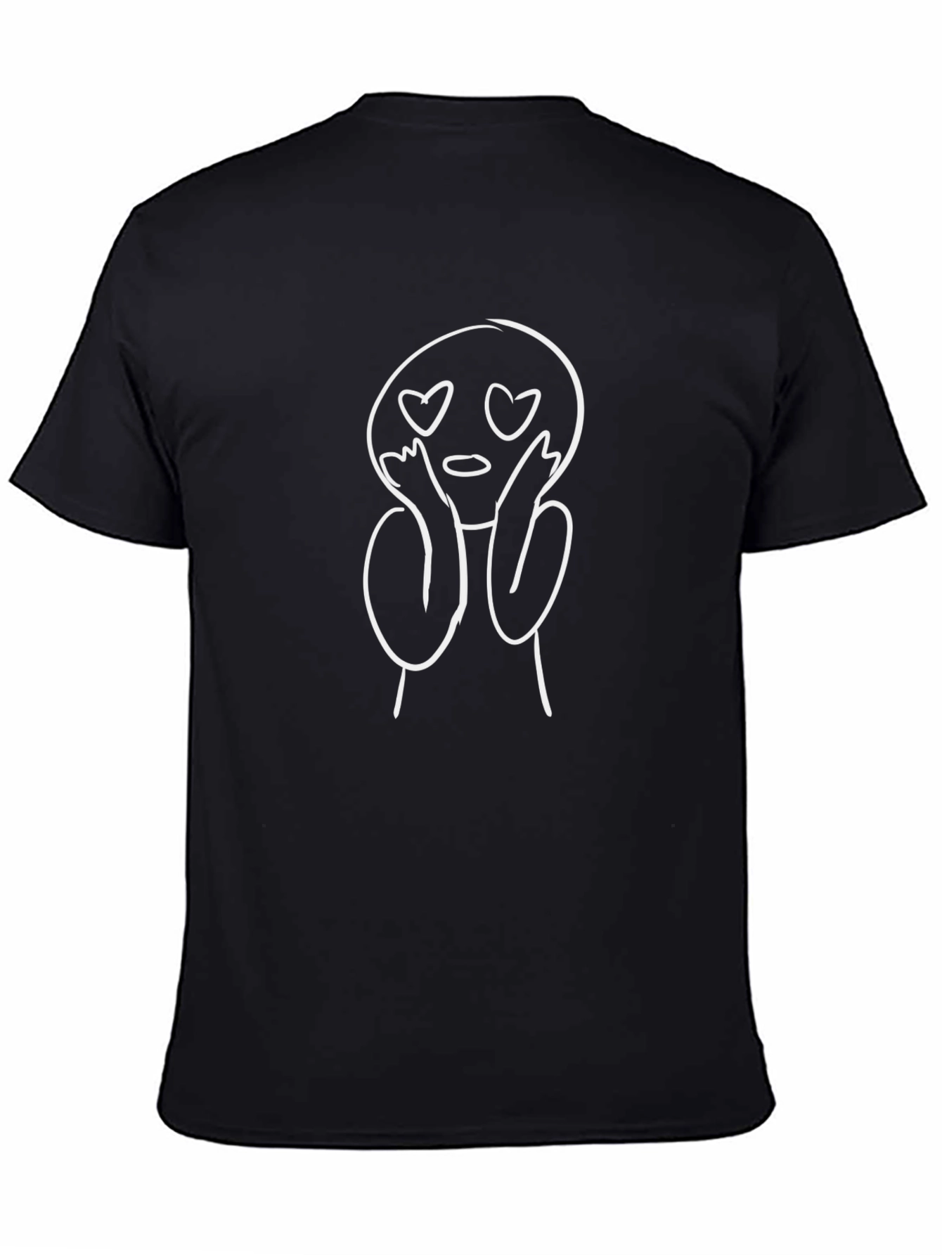 Heart Eyes Emoji Graphic Tee - Soft Black Cotton