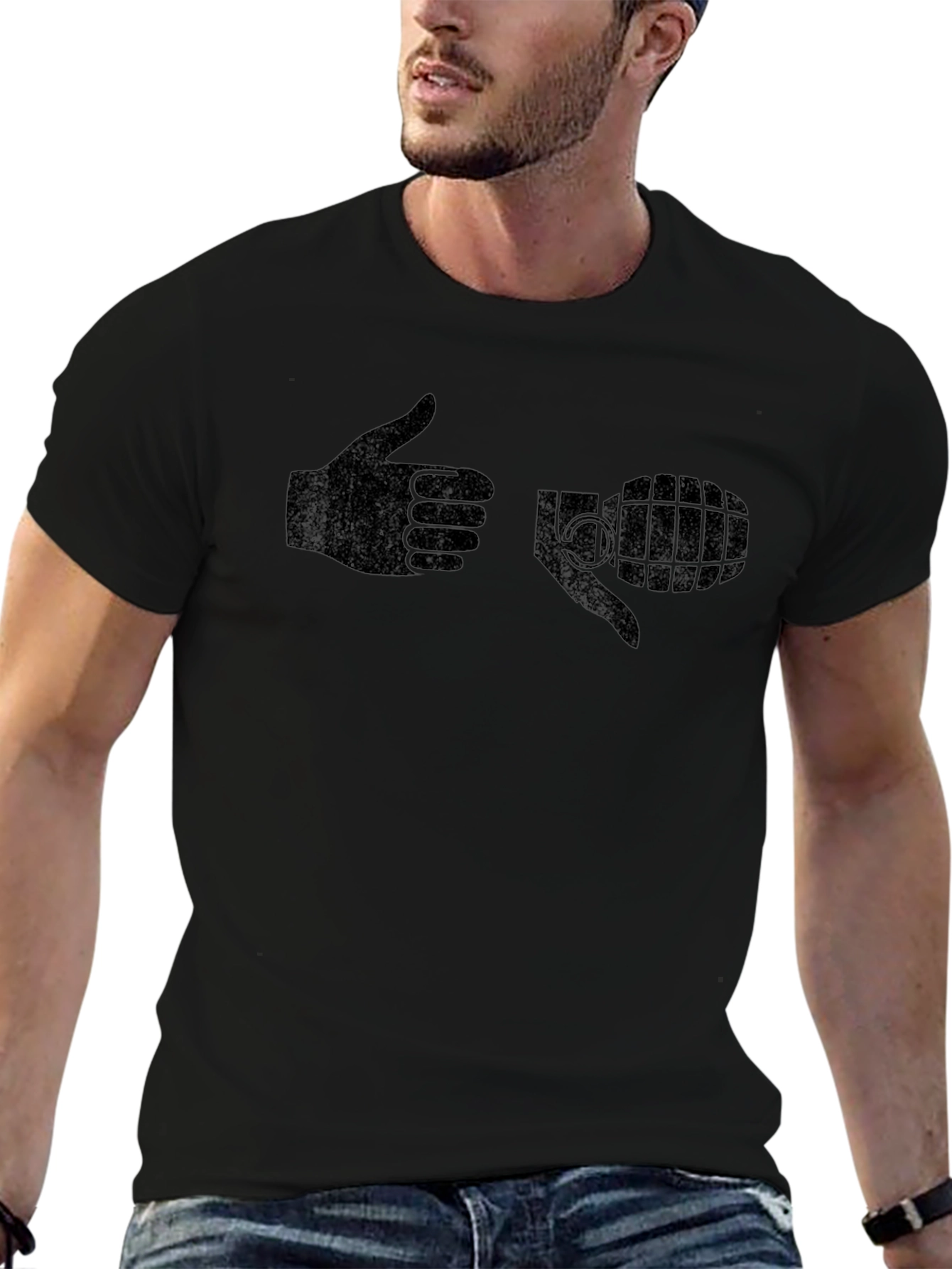 Humorous Hand Grenade Graphic T-Shirt