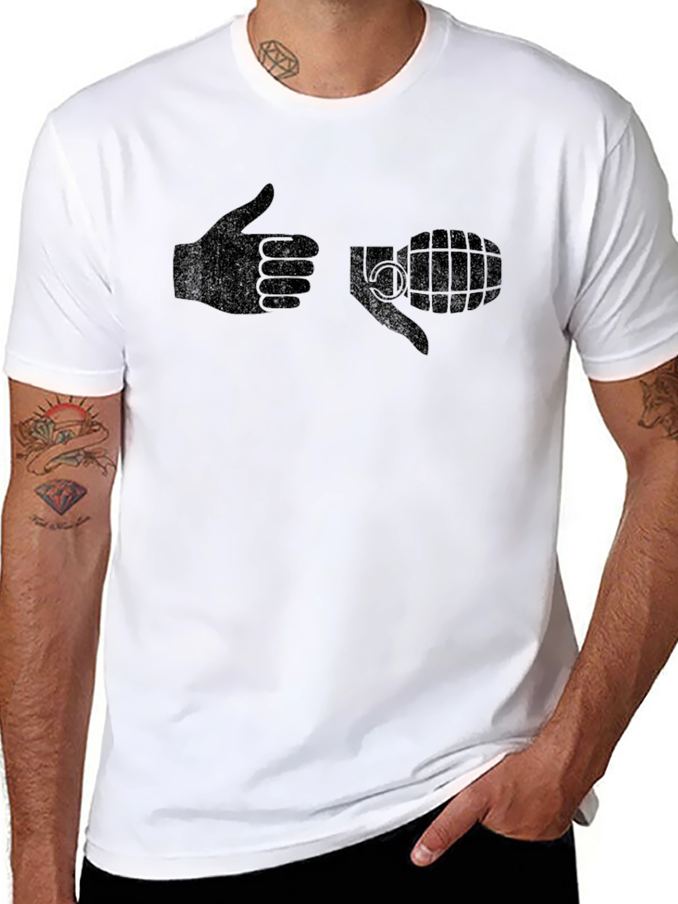 Humorous Hand Grenade Graphic T-Shirt