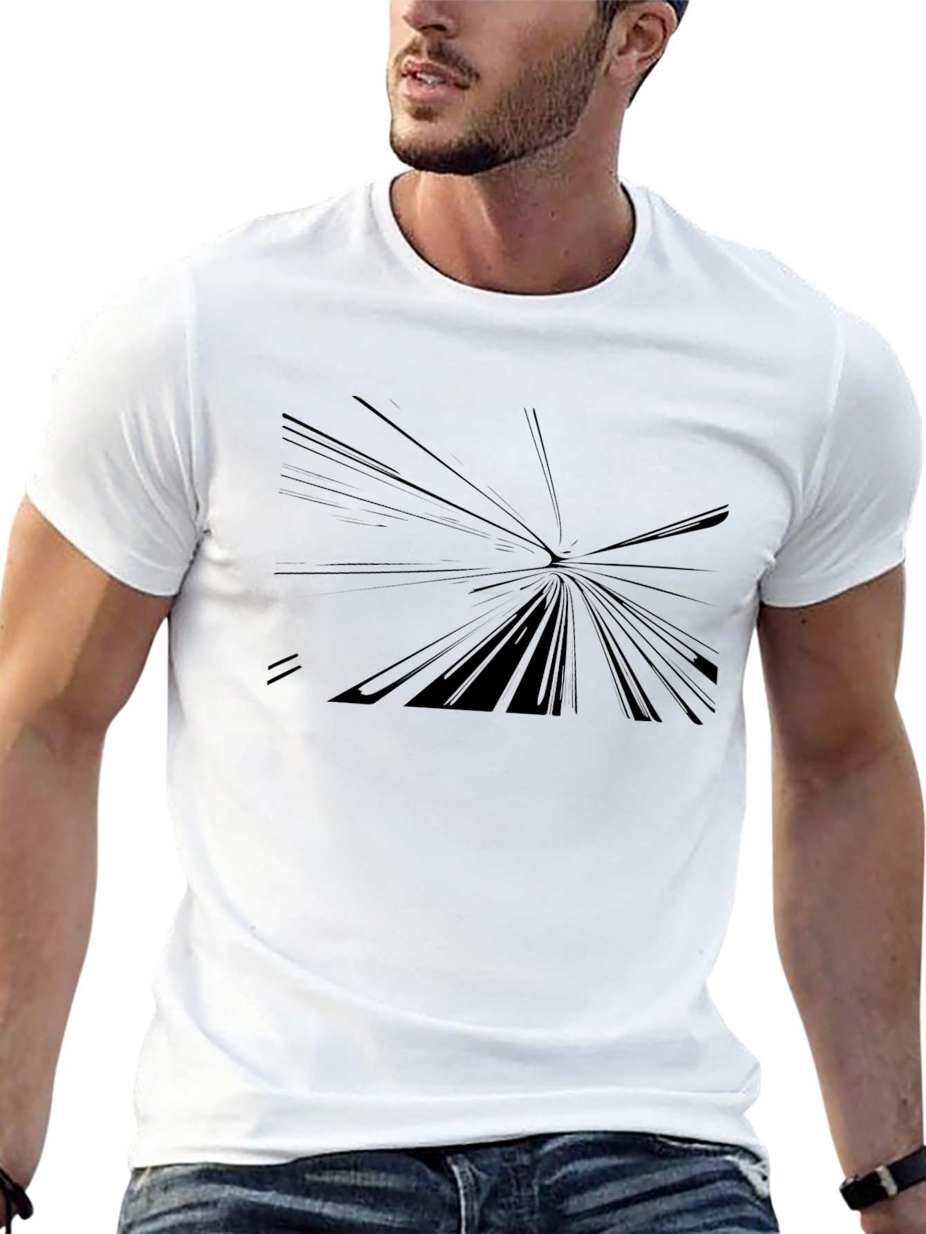 Abstract Black Graphic Tee - Modern Style