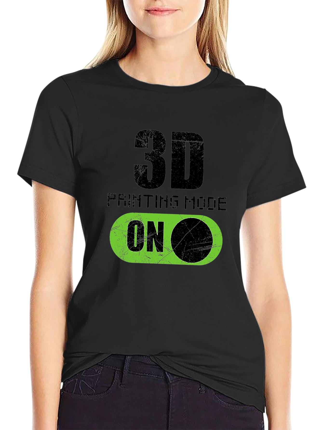 3D Printing Mode On Graphic T-Shirt