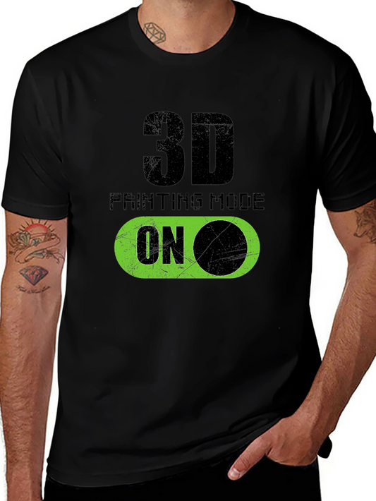 3D Printing Mode On Graphic T-Shirt