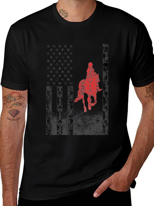 American Flag Horse Rider Graphic Tee