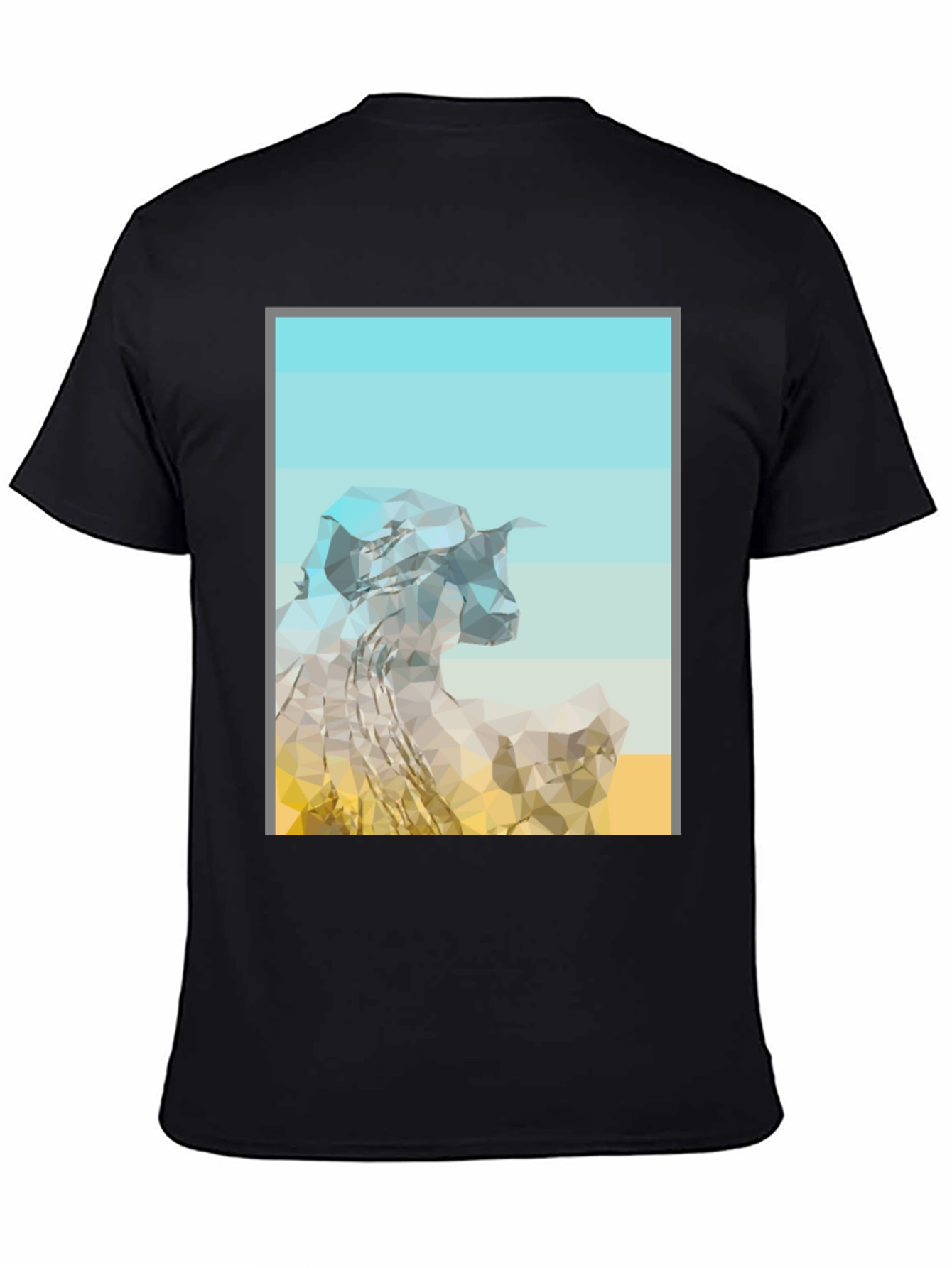 Abstract Mountain Graphic Tee - Modern Black T-Shirt