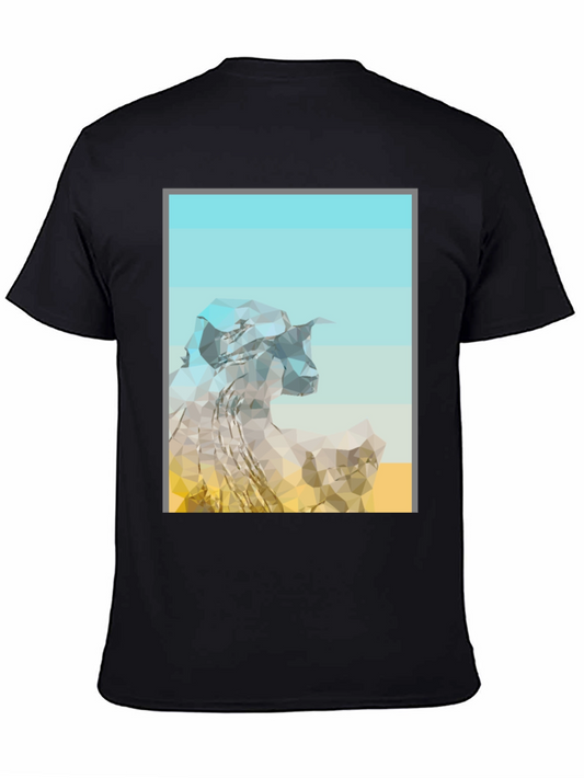 Abstract Mountain Graphic Tee - Modern Black T-Shirt