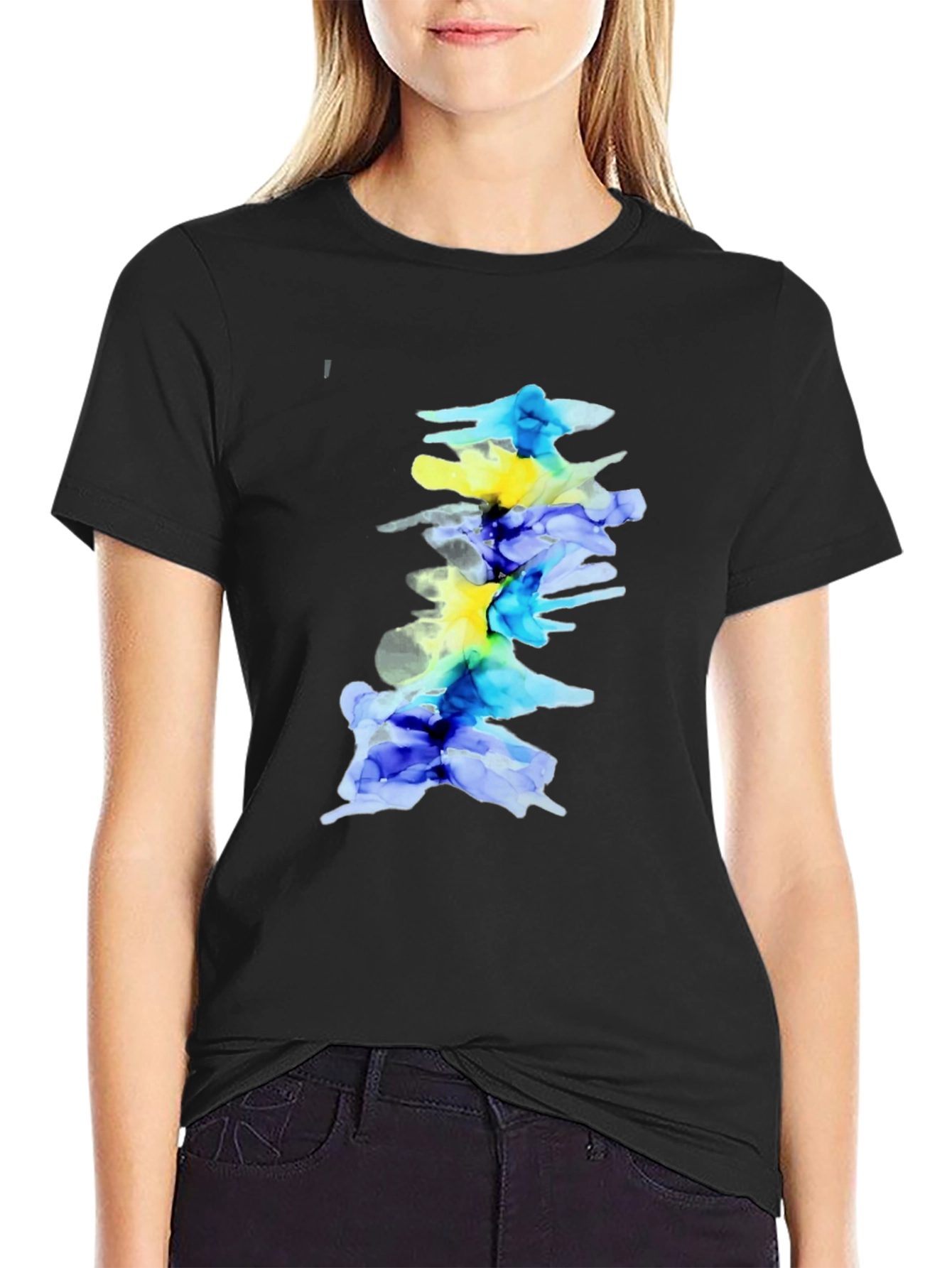 Abstract Spine Art Black T-Shirt