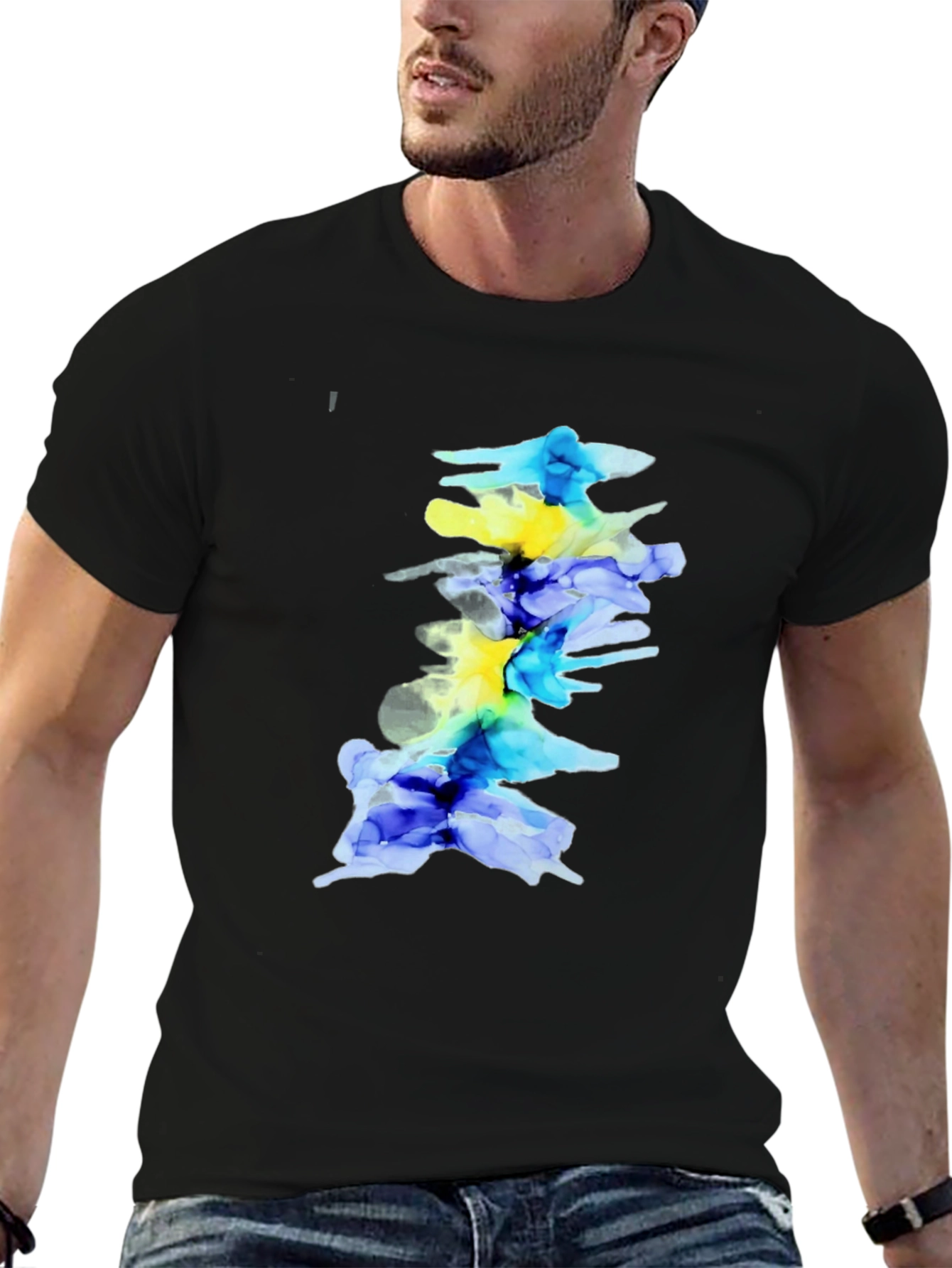 Abstract Spine Art Black T-Shirt