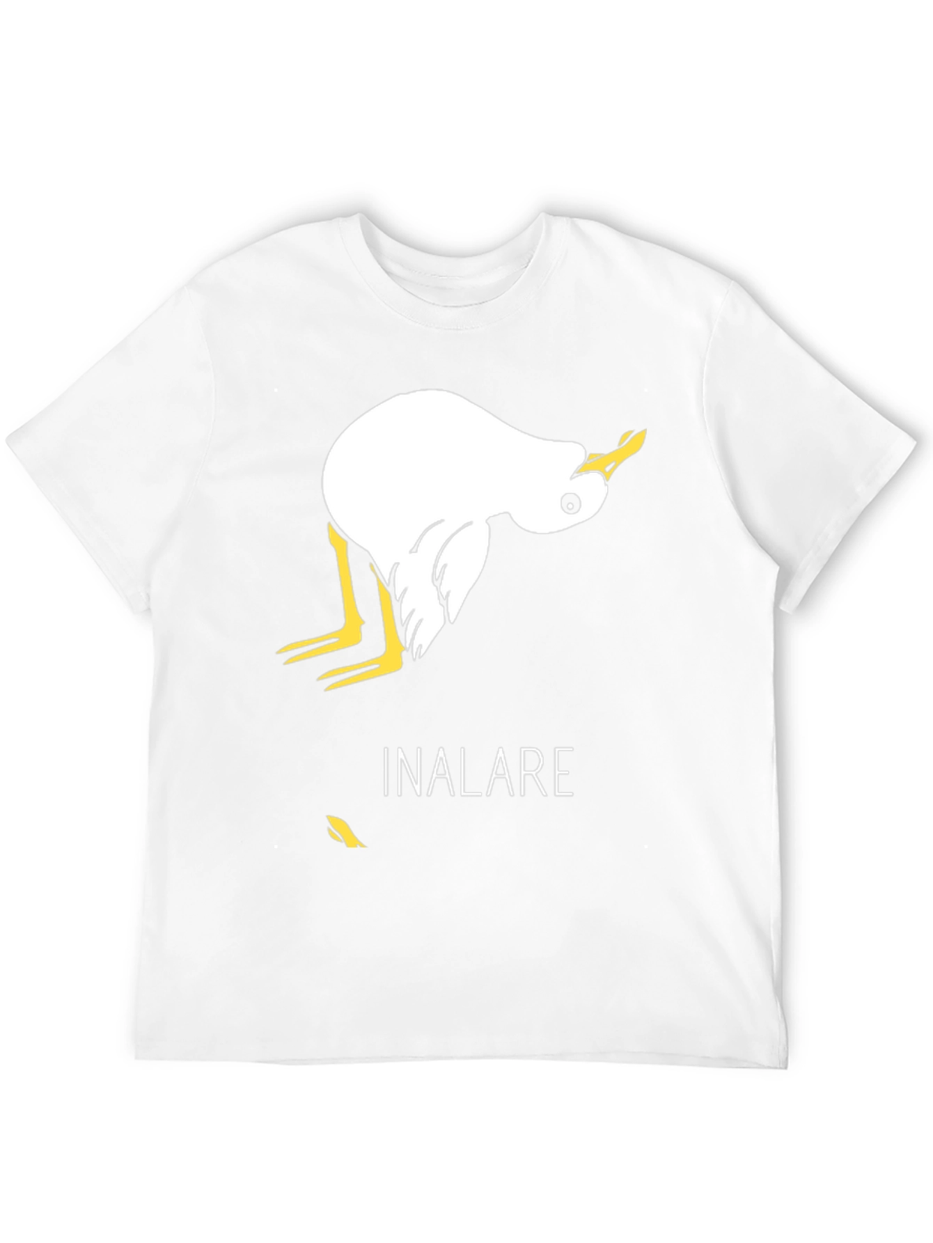 Humorous Inalare Upside Down Bird Graphic T-Shirt