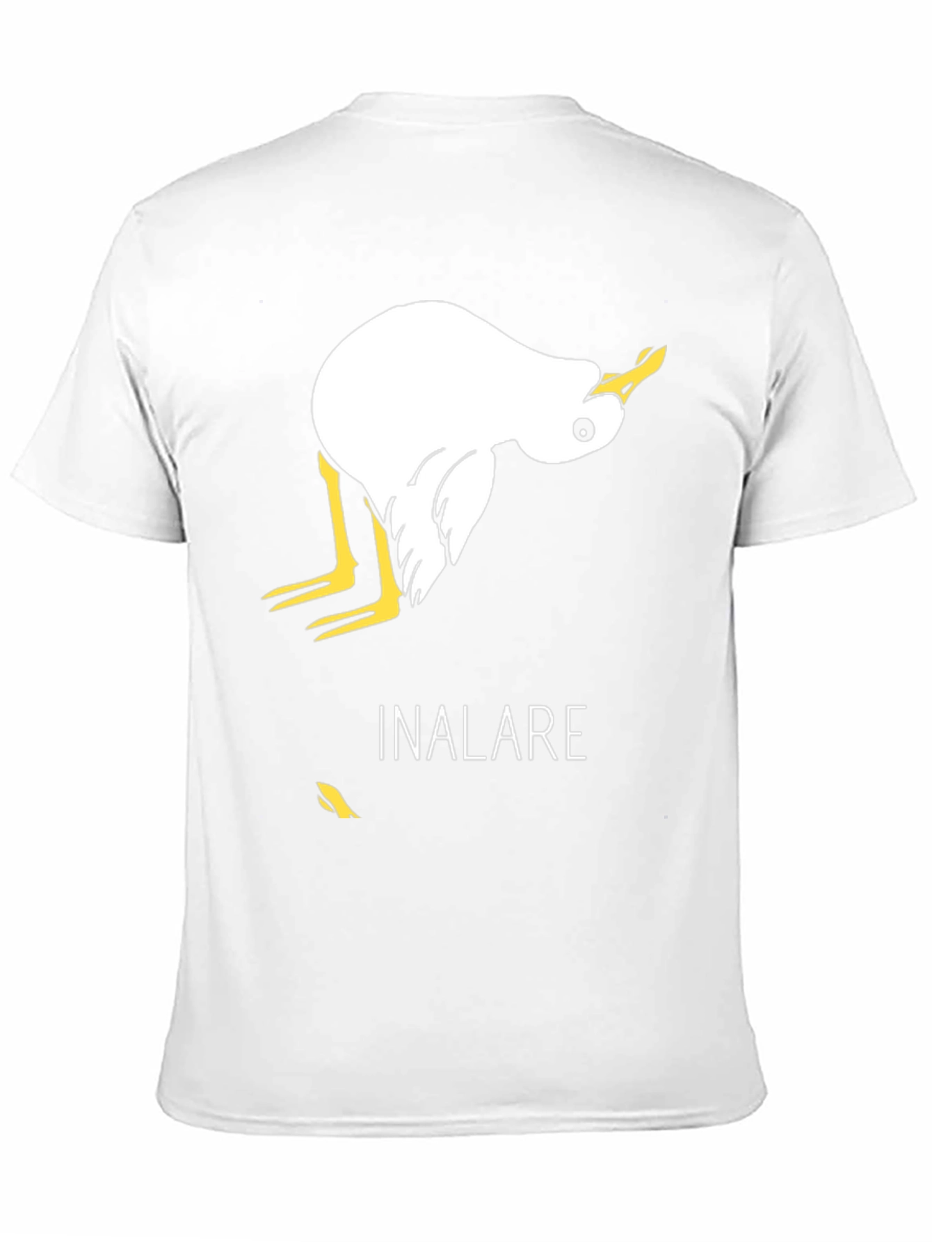 Humorous Inalare Upside Down Bird Graphic T-Shirt