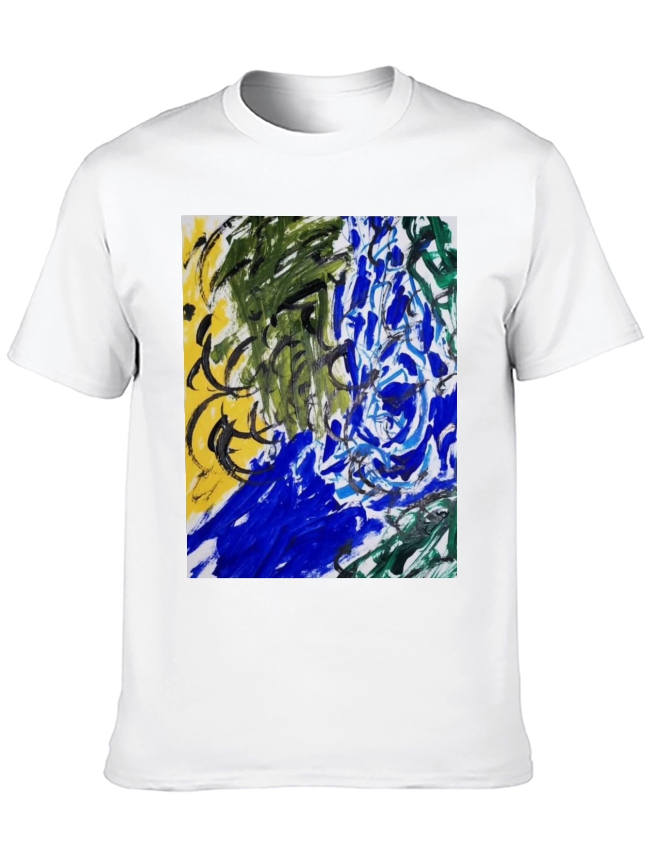Abstract Art Graphic Tee - Modern Art Black T-Shirt