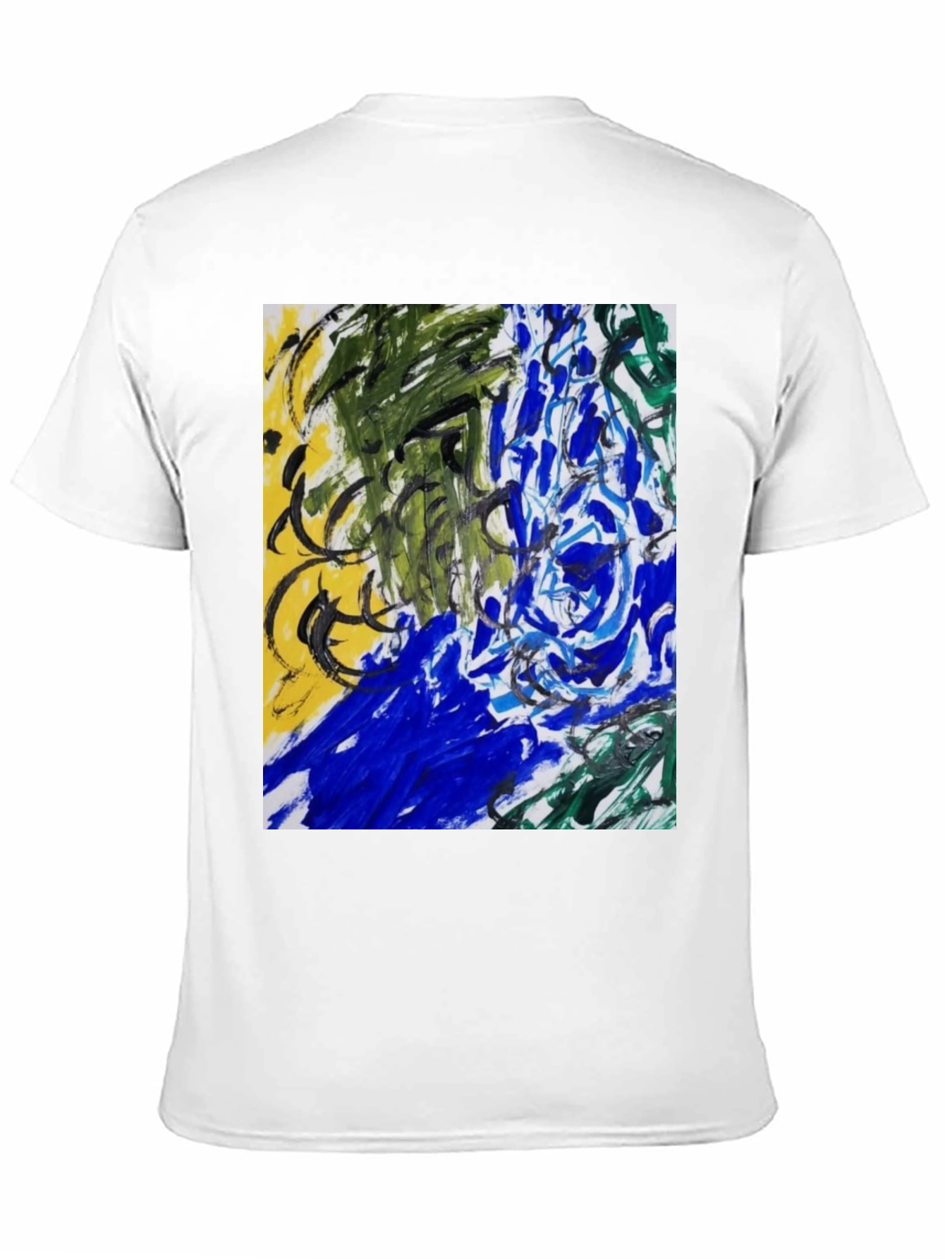 Abstract Art Graphic Tee - Modern Art Black T-Shirt