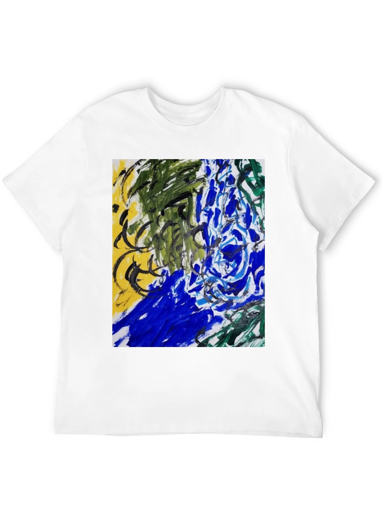 Abstract Art Graphic Tee - Modern Art Black T-Shirt