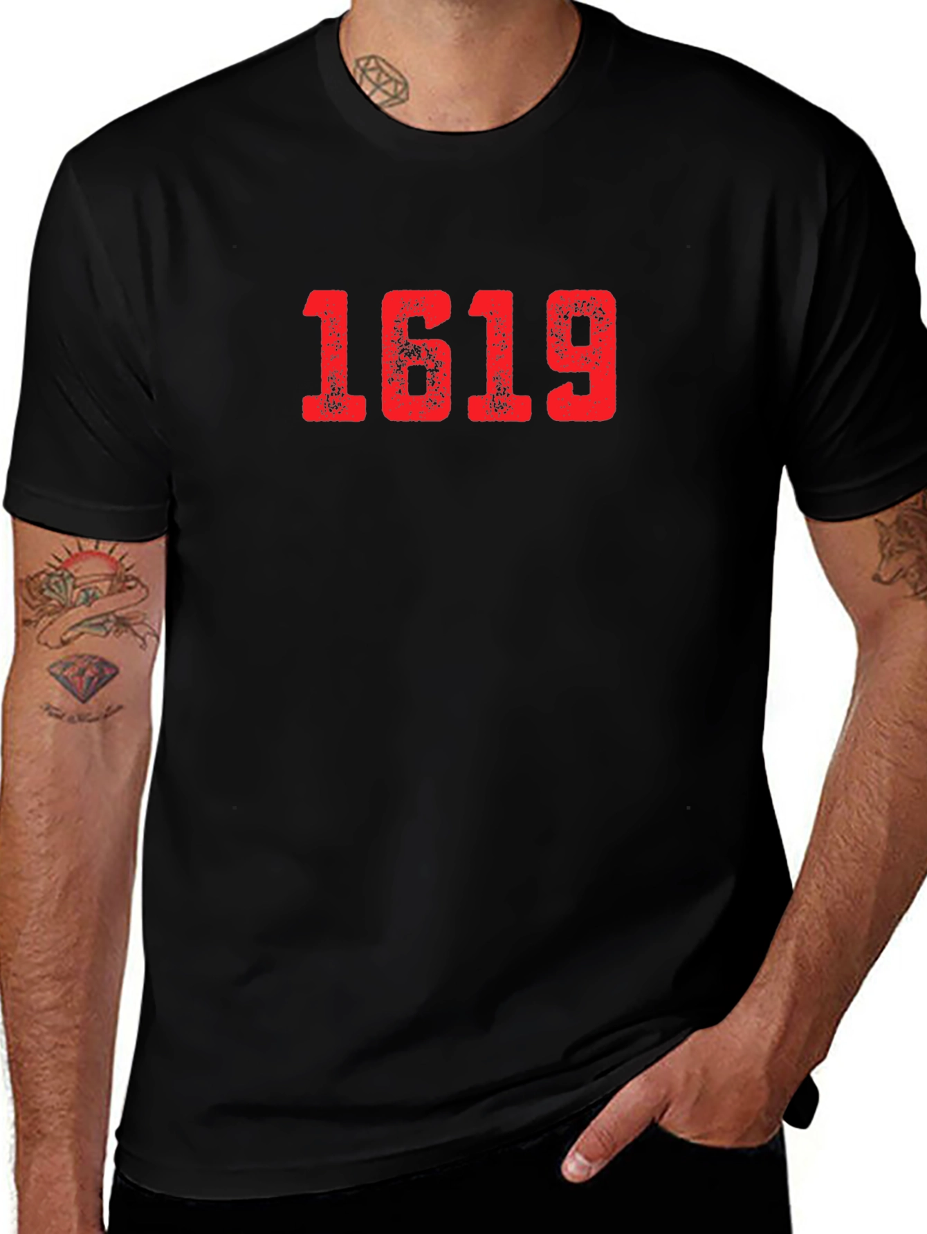 1619 Graphic Tee - Black Cotton Blend