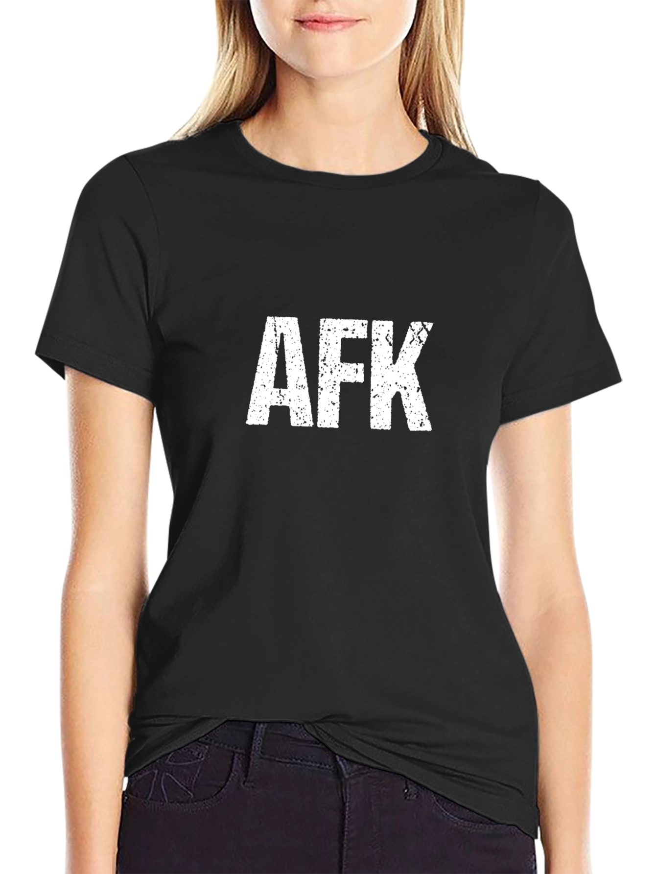 AFK Graphic Tee - Black Cotton Casual Shirt