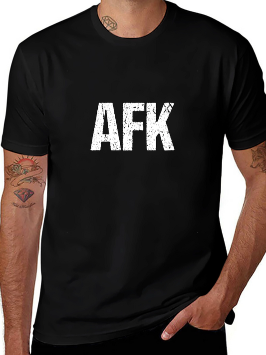 AFK Graphic Tee - Black Cotton Casual Shirt