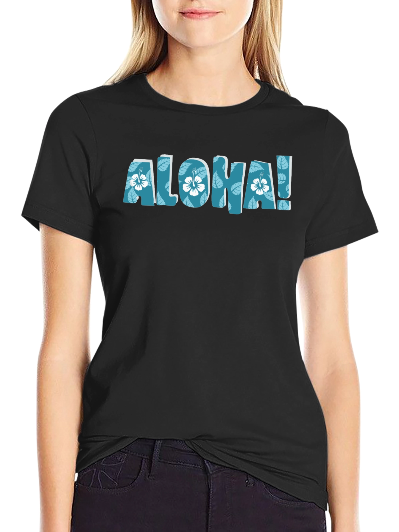 Aloha Floral Graphic Black T-Shirt