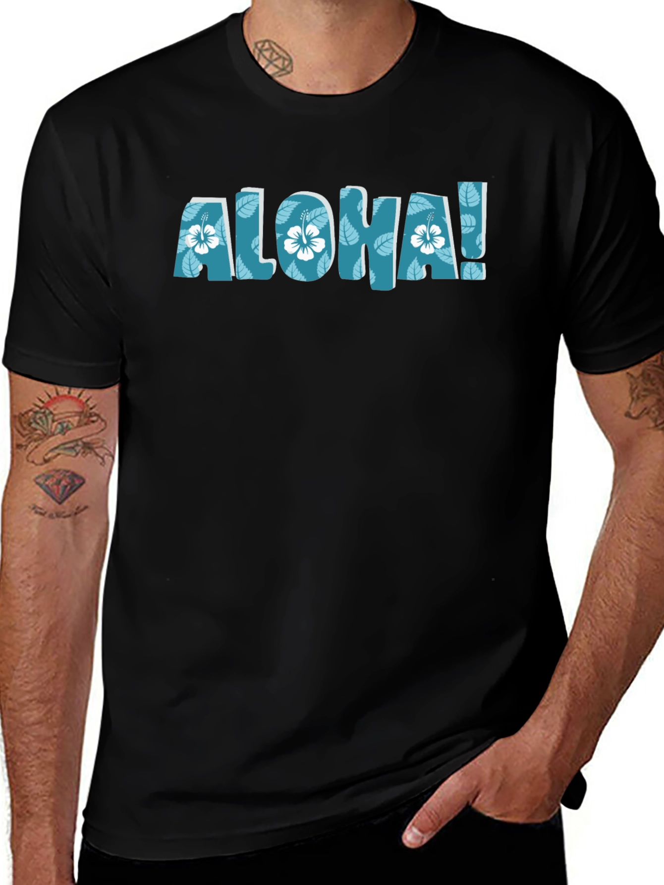 Aloha Floral Graphic Black T-Shirt