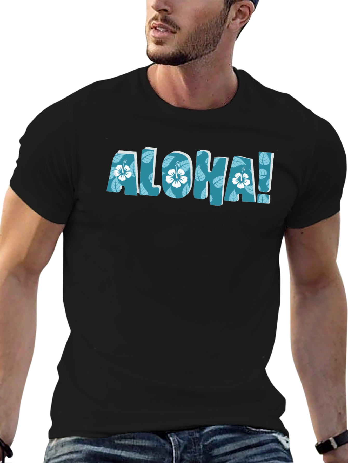 Aloha Floral Graphic Black T-Shirt