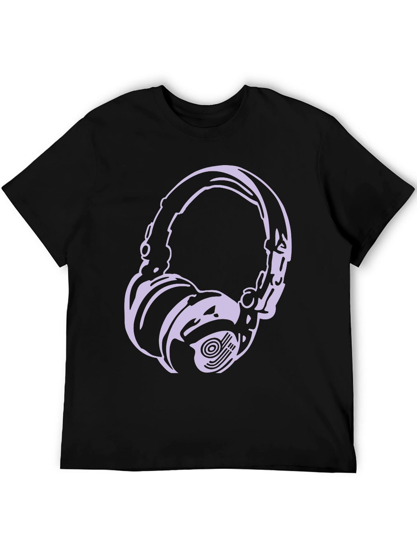 Headphone Graphic Tee - Black Casual T-Shirt