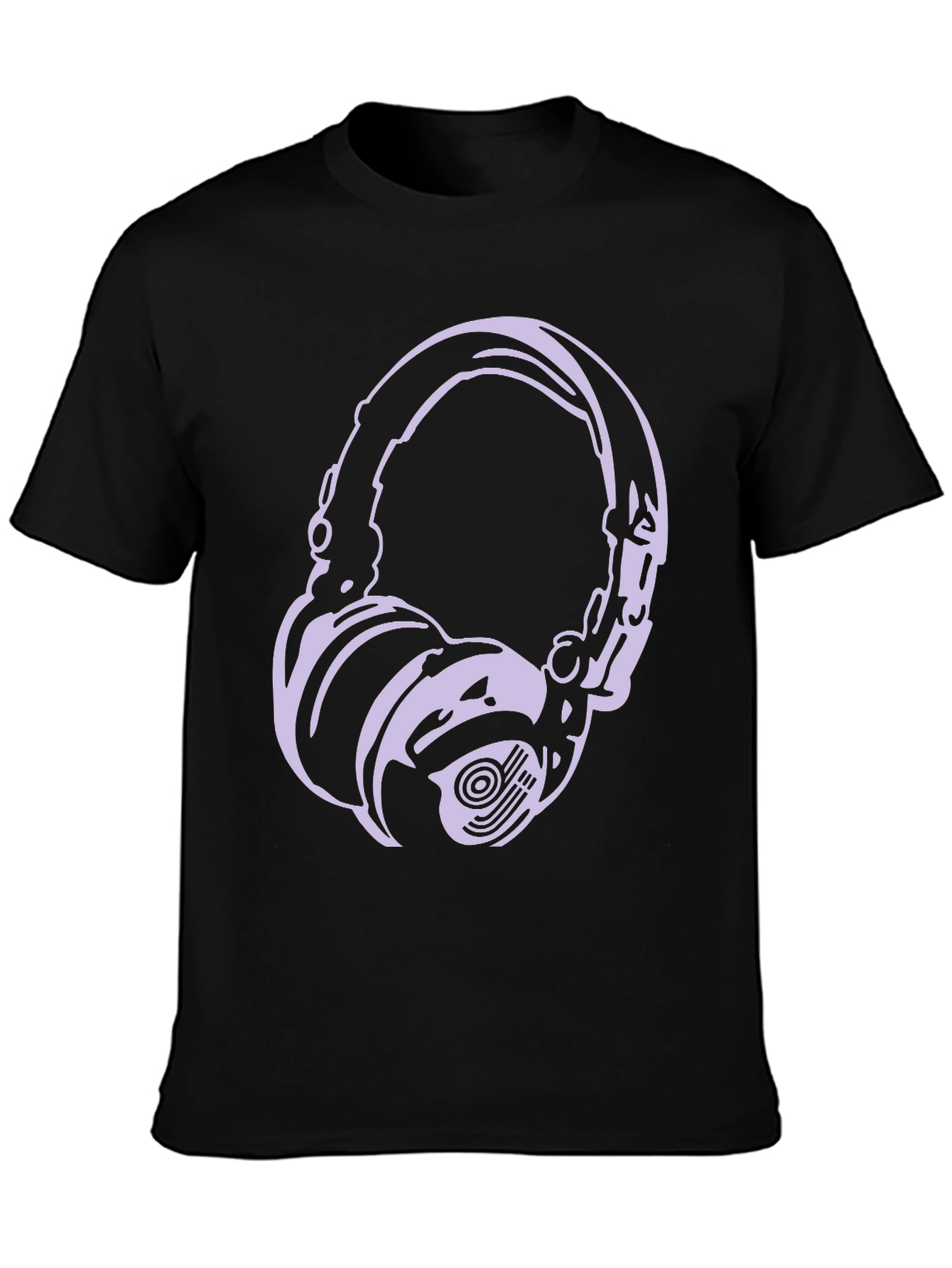 Headphone Graphic Tee - Black Casual T-Shirt