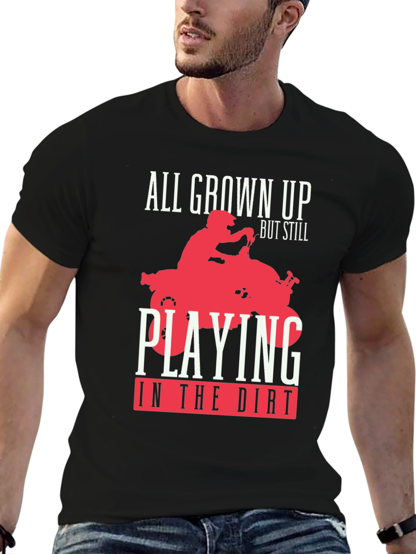 All Grown Up ATV Rider Graphic Tee - Black