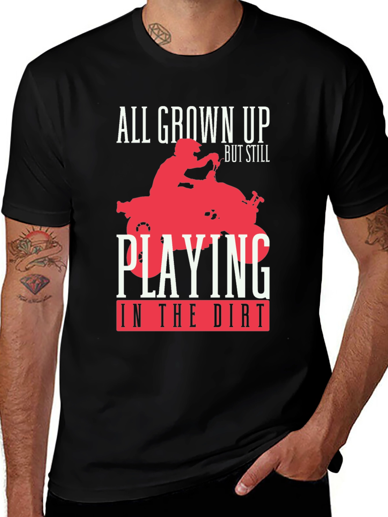 All Grown Up ATV Rider Graphic Tee - Black