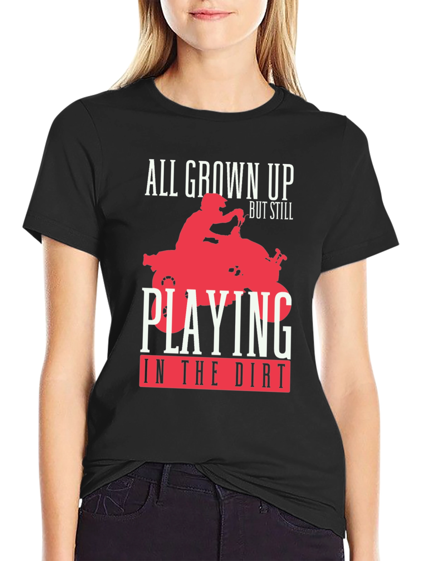 All Grown Up ATV Rider Graphic Tee - Black