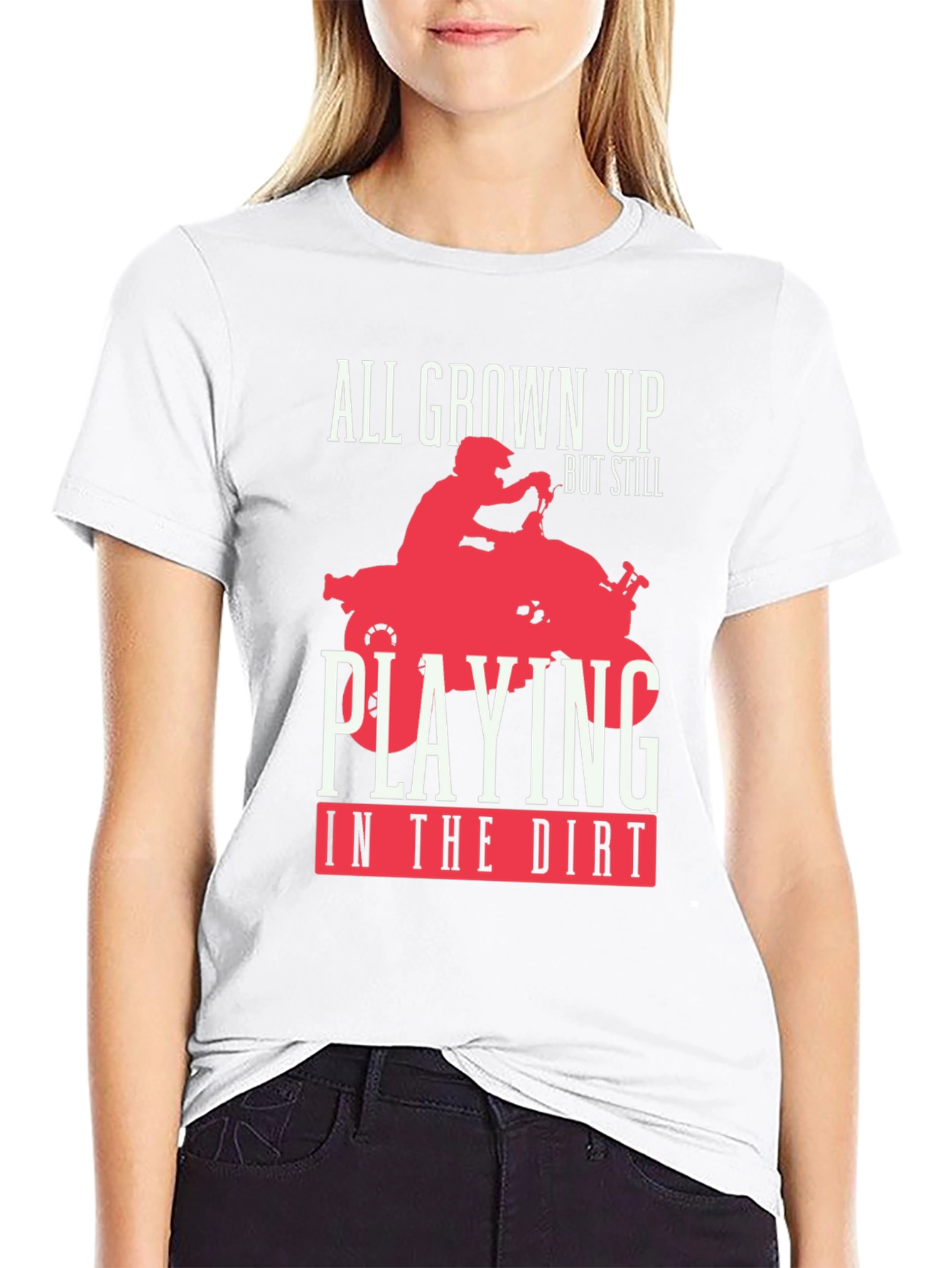 All Grown Up ATV Rider Graphic Tee - Black