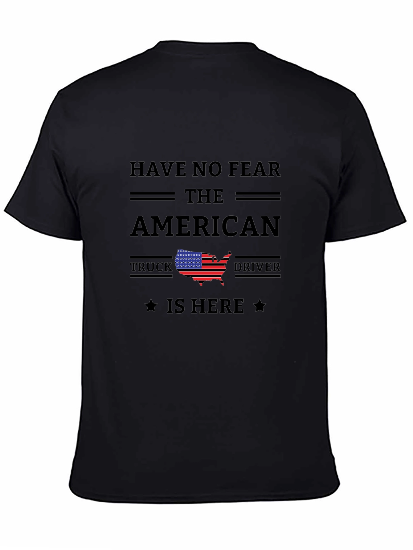 American Truck Driver Black Graphic Tee