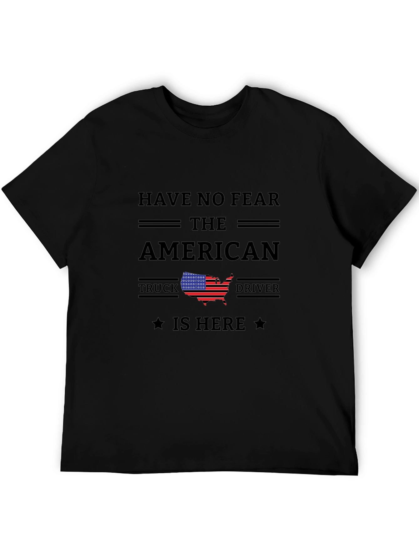 American Truck Driver Black Graphic Tee