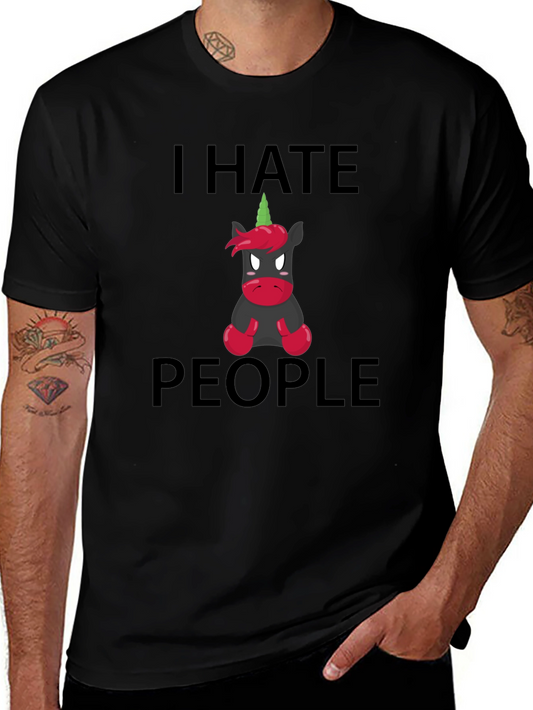 I Hate People Funny Unicorn Graphic Tee