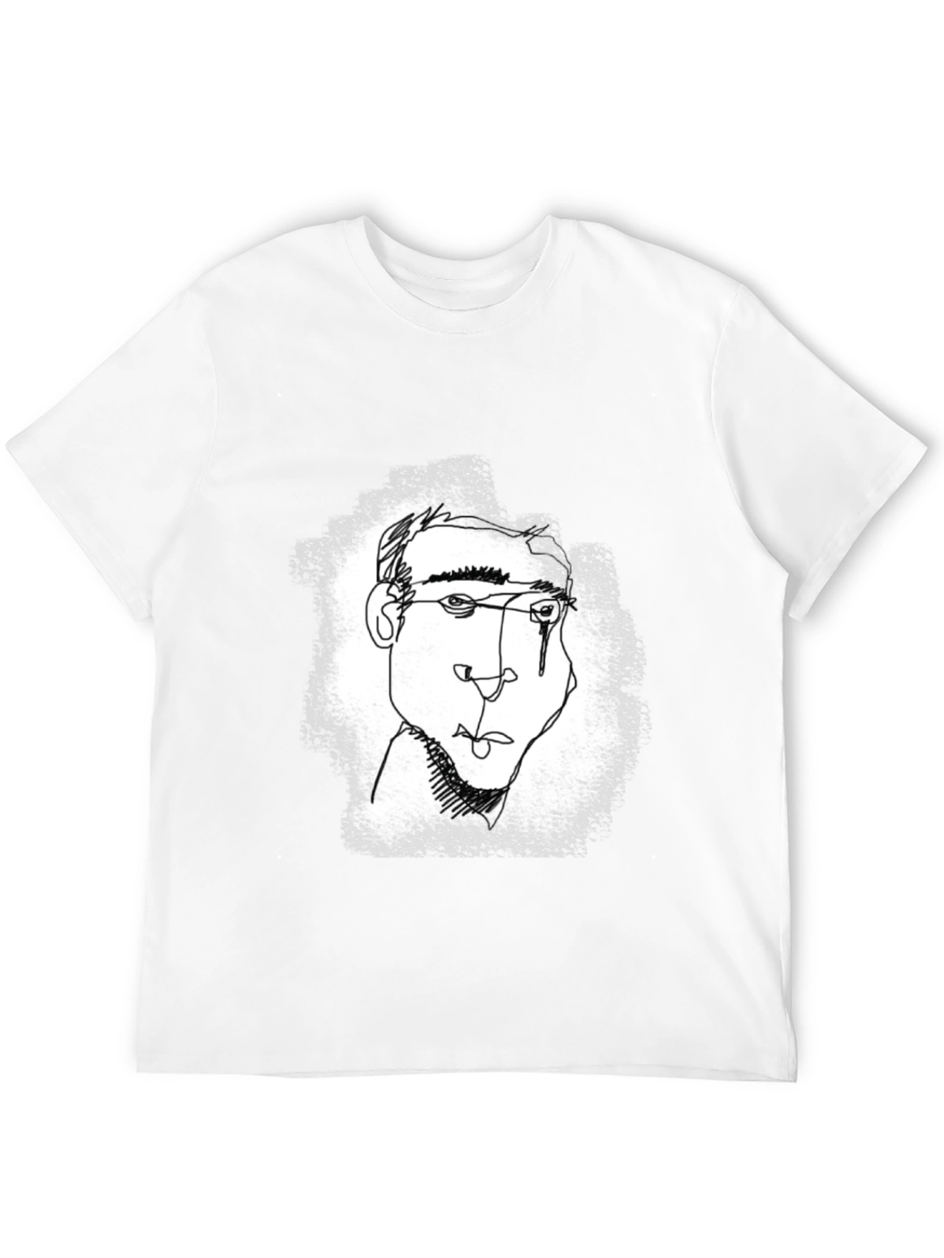 Abstract Line Art Graphic Tee - Black