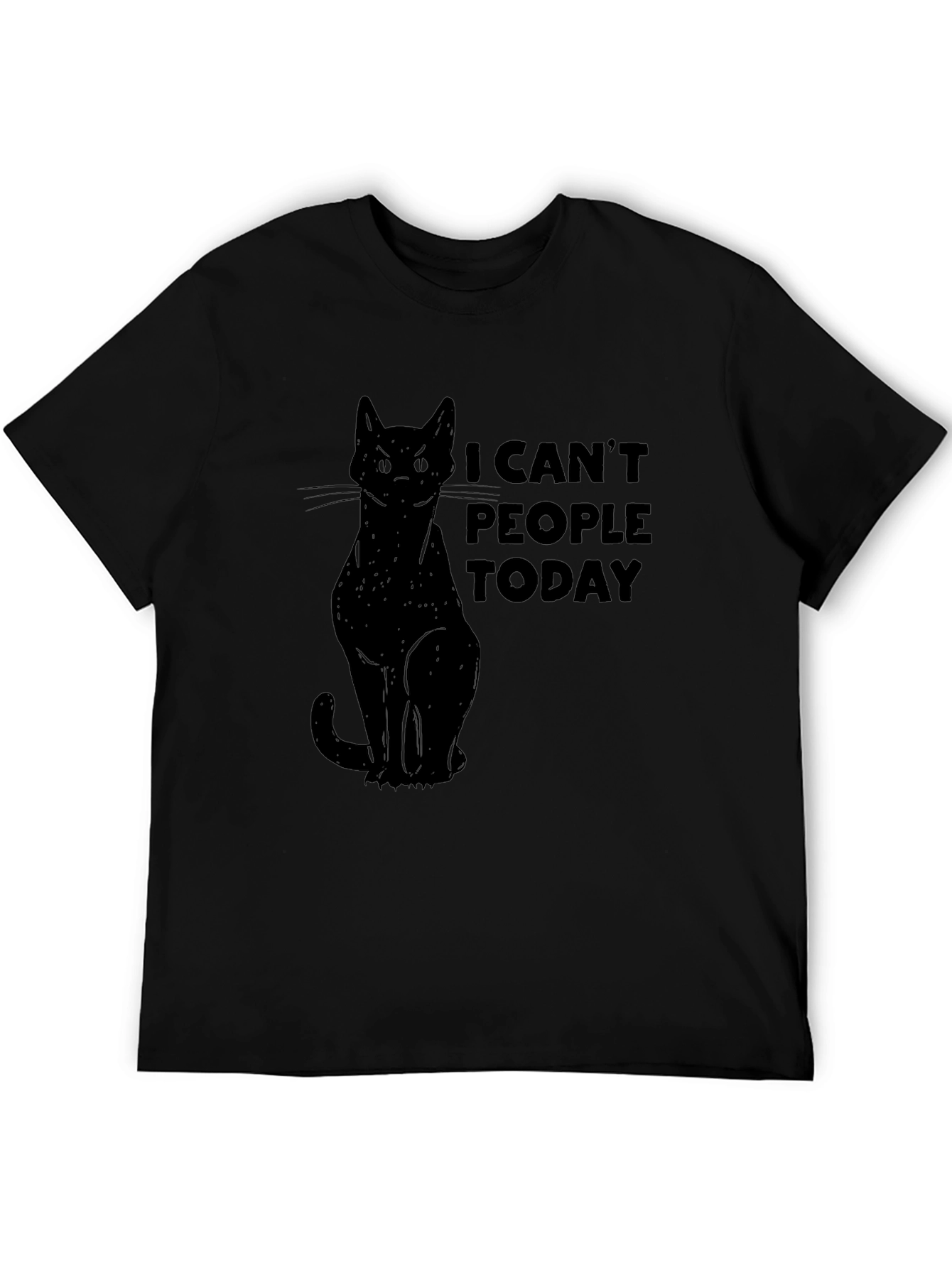 I Cant People Today Cat Graphic T-Shirt