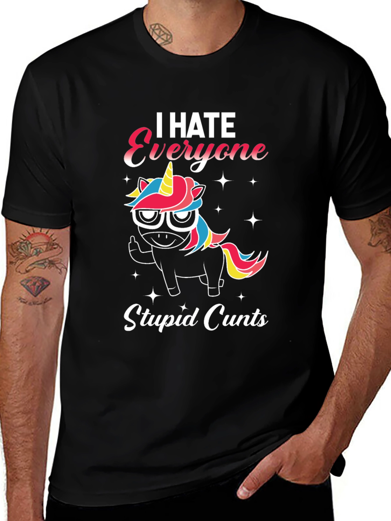 I Hate Everyone Unicorn Graphic T-Shirt
