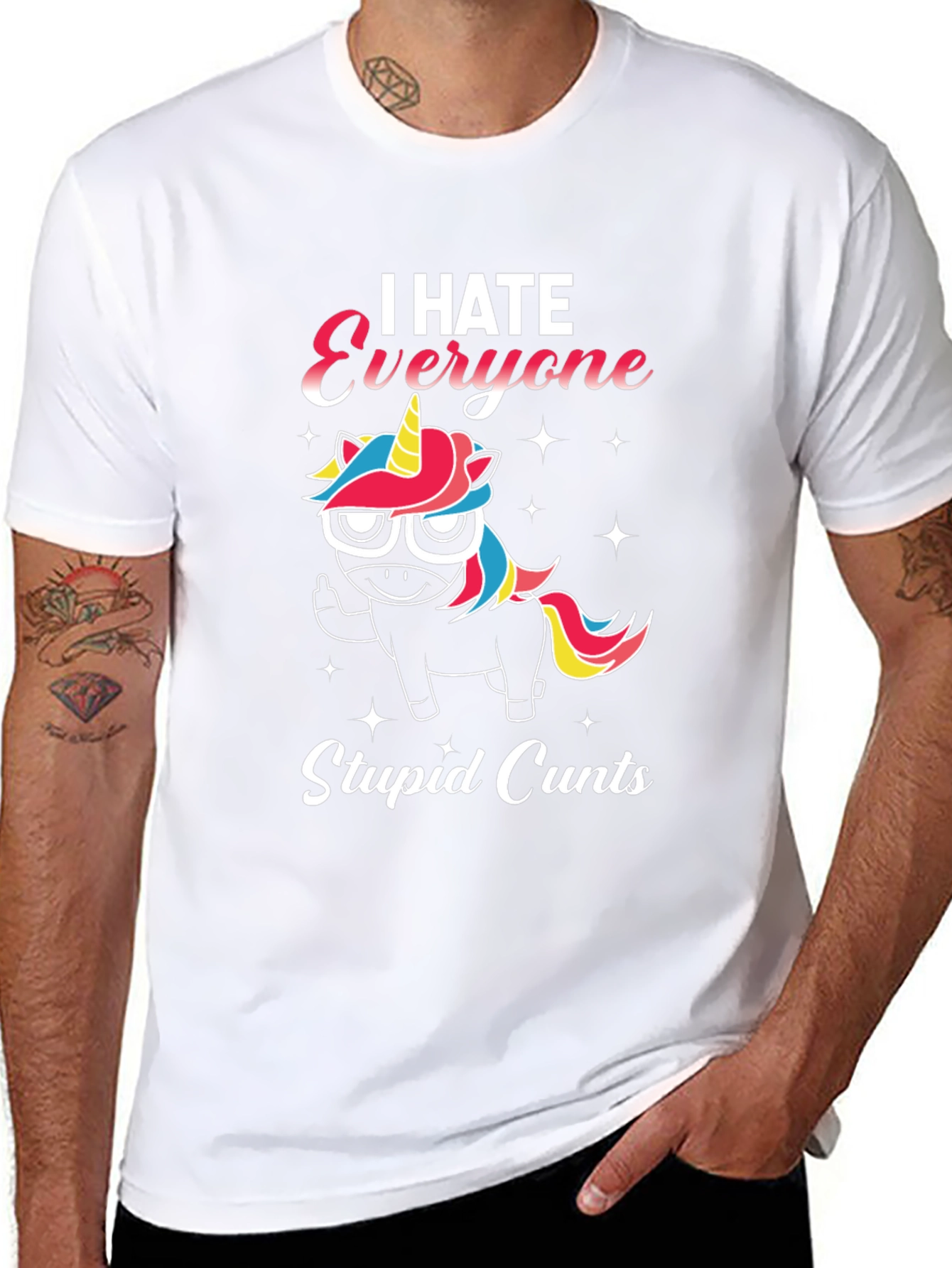 I Hate Everyone Unicorn Graphic T-Shirt