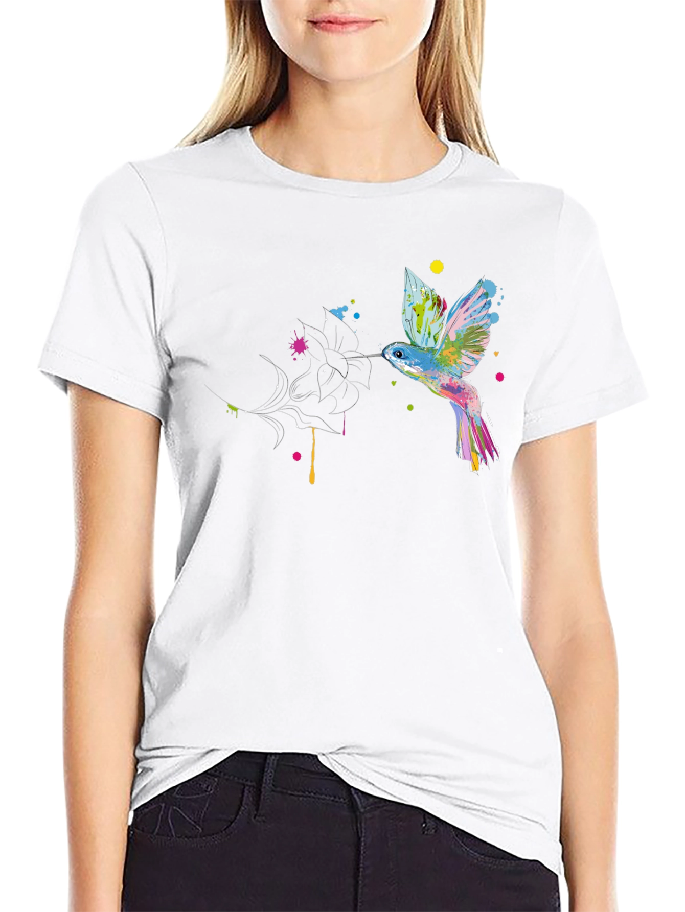 Hummingbird Graphic Black T-Shirt