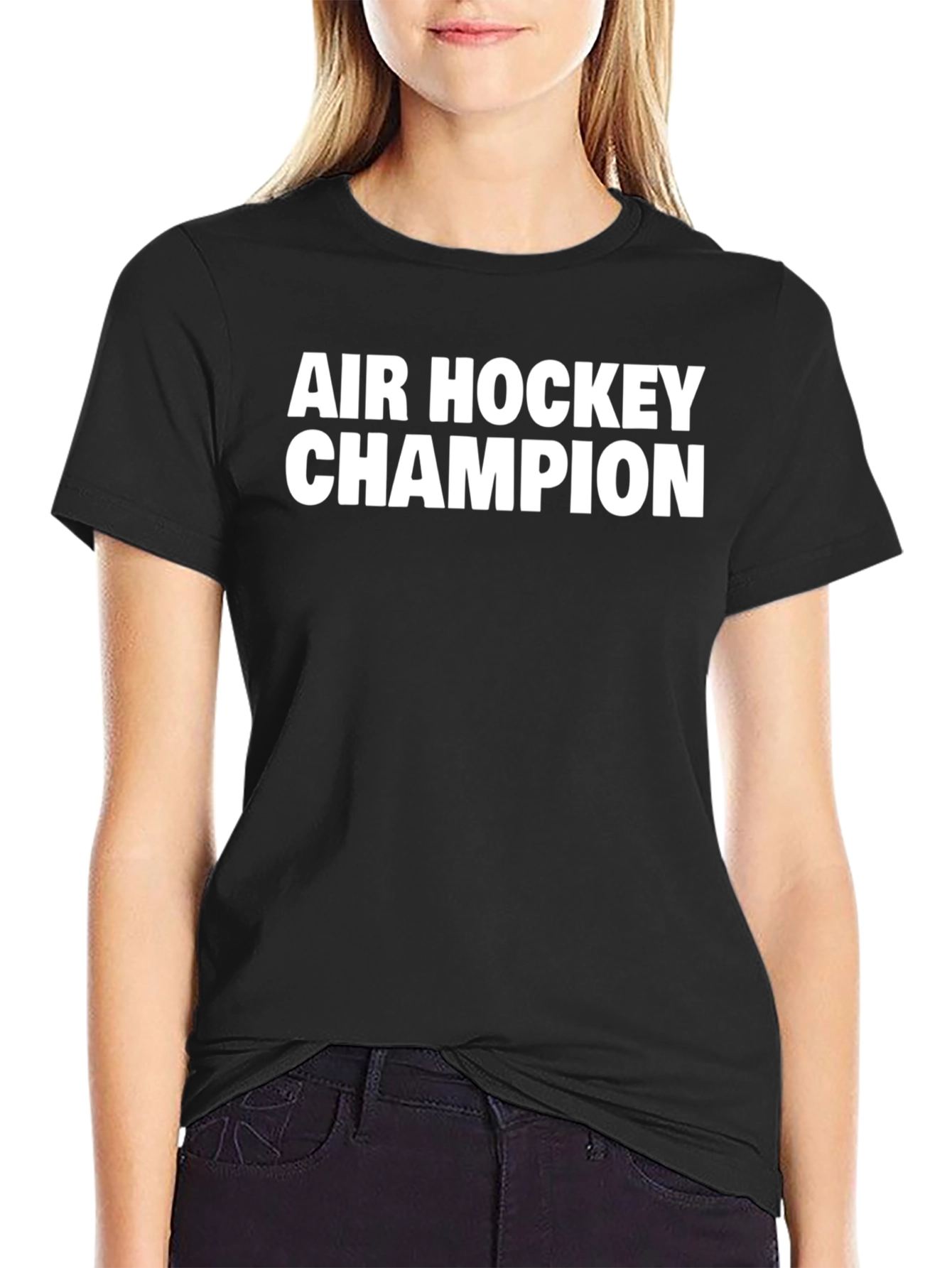 Air Hockey Champion Black T-Shirt