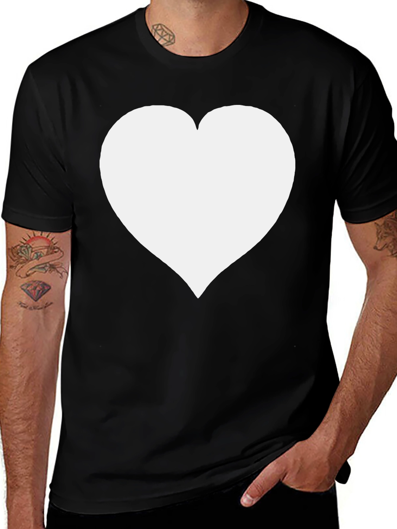 Heart Graphic Black T-Shirt