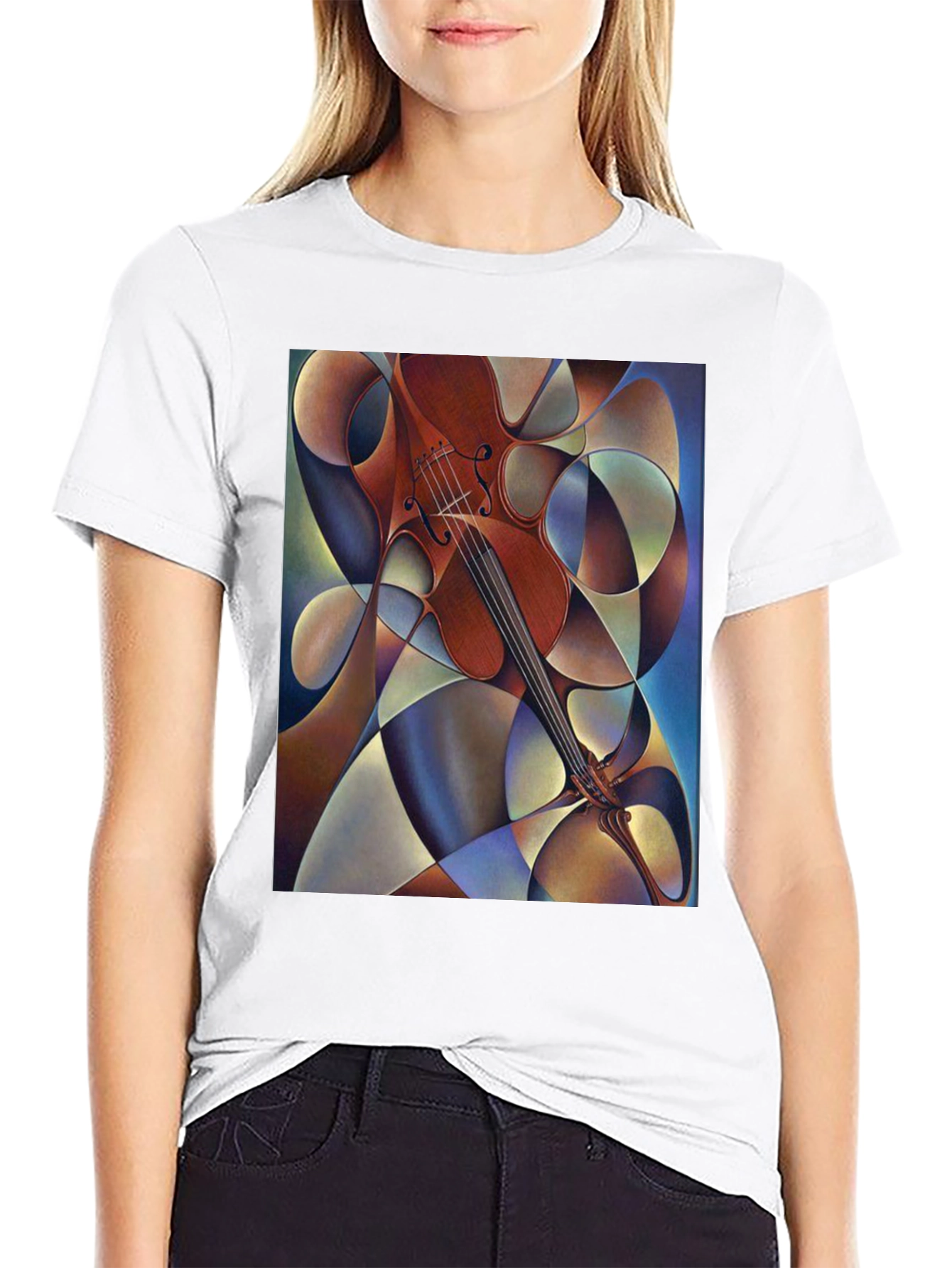 Abstract Violin Art Mens T-Shirt